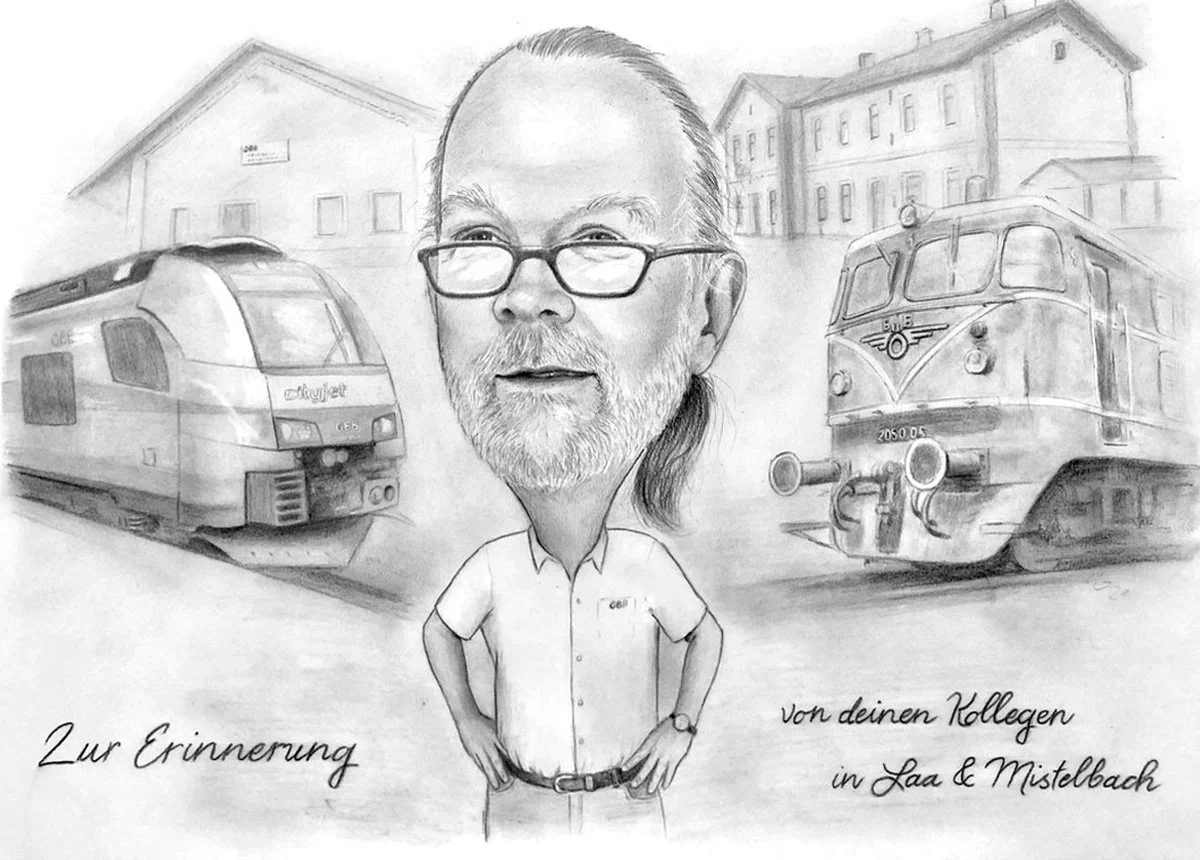 Fein gezeichnet Karikatur