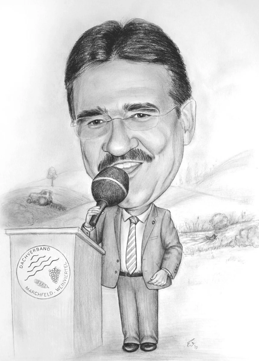 Fein gezeichnet Karikatur