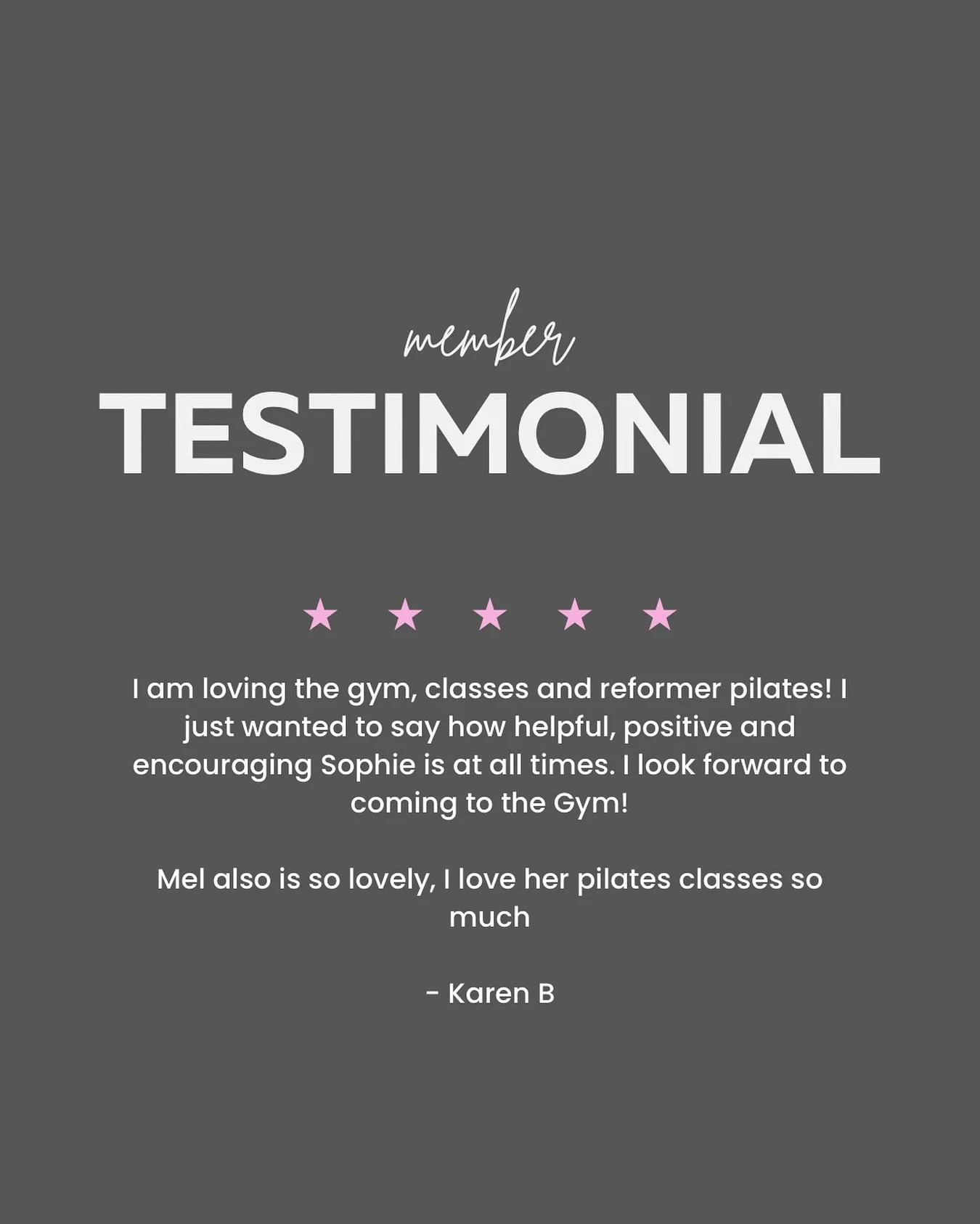 Thank you Karen for such lovely feedback!! 

We love hearing from our members, please get in touch if you have any thoughts, ideas or kind words 🤍

#membertestimonial #womensonlygym