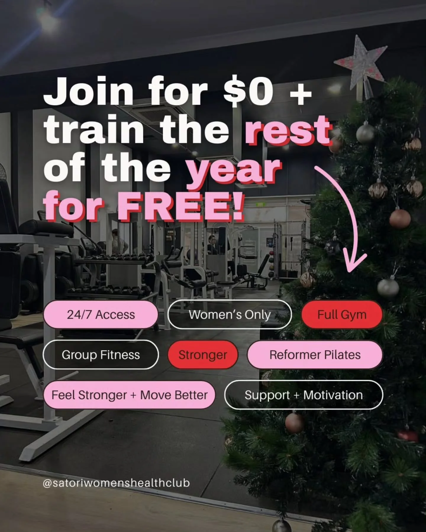 GIFT YO ELF + JOIN FOR FREE 🎁

The end of the year comes with stress, chaos, and putting everyone else first&hellip; this is your sign to put you back on the list.

Right now at Satori, you can join for $0 AND train the rest of the year FREE &rarr; 