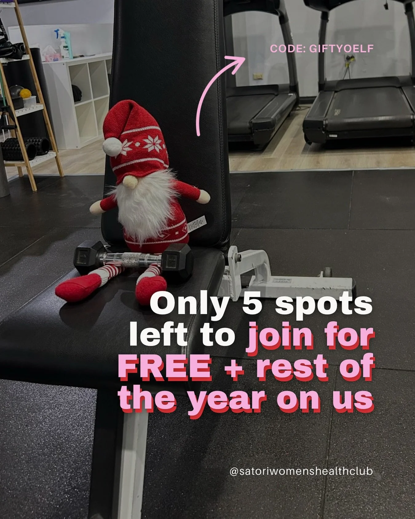 Need a push? THIS IS IT 🙂&zwj;↕️

Finish the year strong (and for free) Join now and save up to $200 🤑

Head to the link in our bio to join online today, use code: &ldquo;GIFTYOELF&rdquo; 🕺🏻

Don&rsquo;t miss out, ONLY 5 SPOTS LEFT 🌟