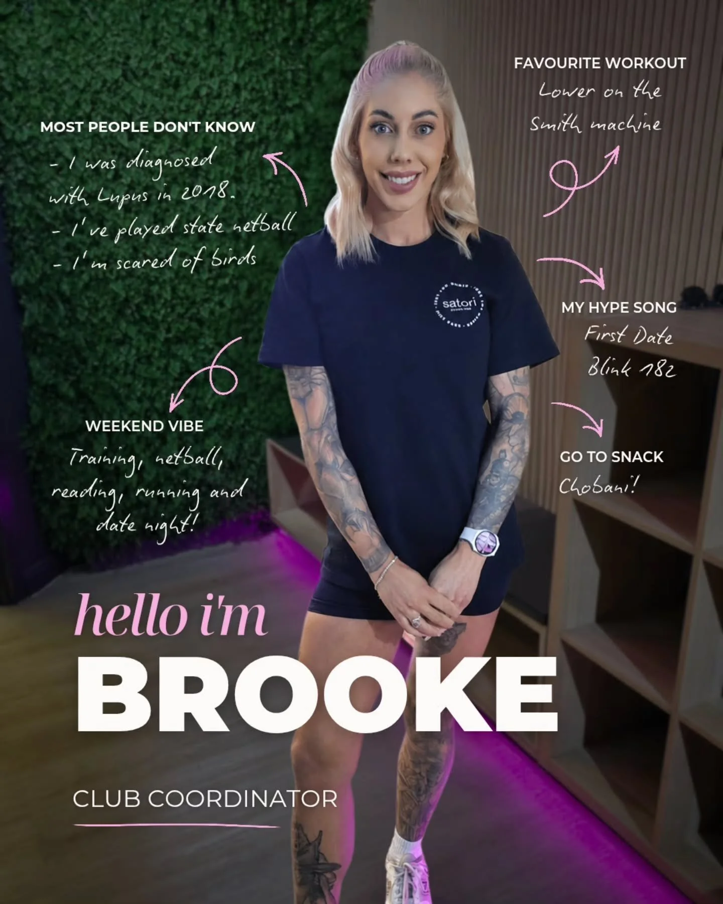 Meet Brooke 👋

We are super excited to be welcoming Brooke to our team this week!

Brooke has been dedicated to the health and fitness industry for over 8 years and is passionate about helping people feel their best! 🙌💜

Make sure you come over fo
