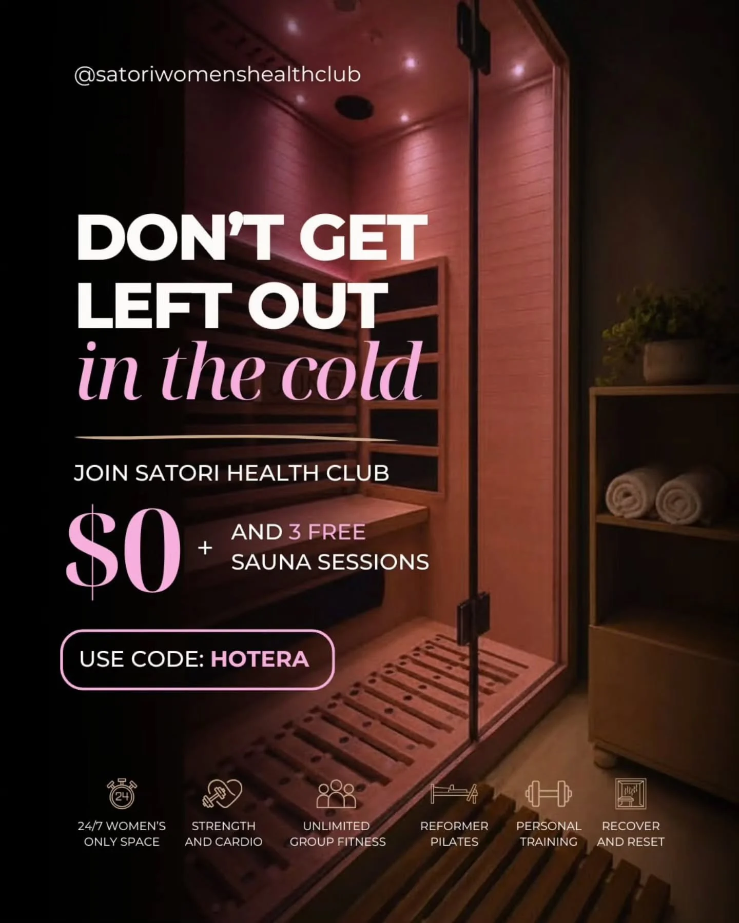 ❄️ Don&rsquo;t get left out in the cold

Join Satori now for $0 joining fee + 3 FREE sauna sessions!

Whether you&rsquo;re ready to reset, move your body, improve your mood or finally prioritise you - there&rsquo;s never been a better time to start.
