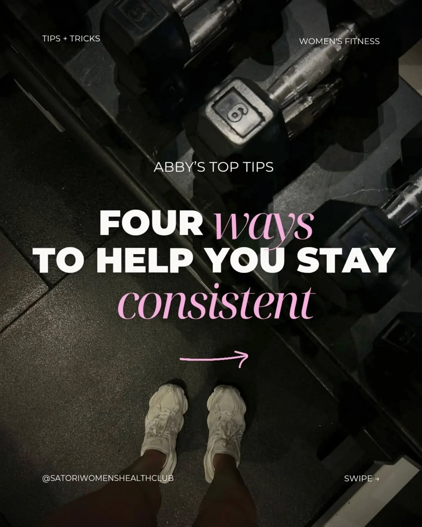 Four ways to help you stay consistent with the gym 👟🤍💪🏽

#satoriwomenshealthclub #womensonlygym #fitness #health #gym