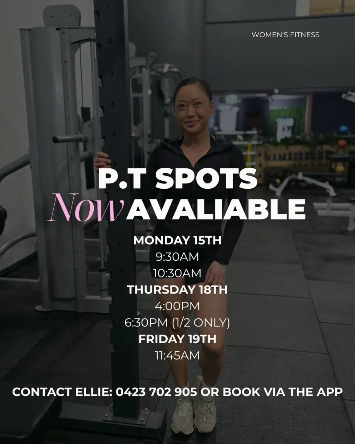 Whether you're looking to build strength, improve confidence, learn how to use equipment or simply have someone keep you accountable, our personal training sessions are tailored to you! 🫶

Contact Ellie now to book 📲 0423 702 905
or book via the ap