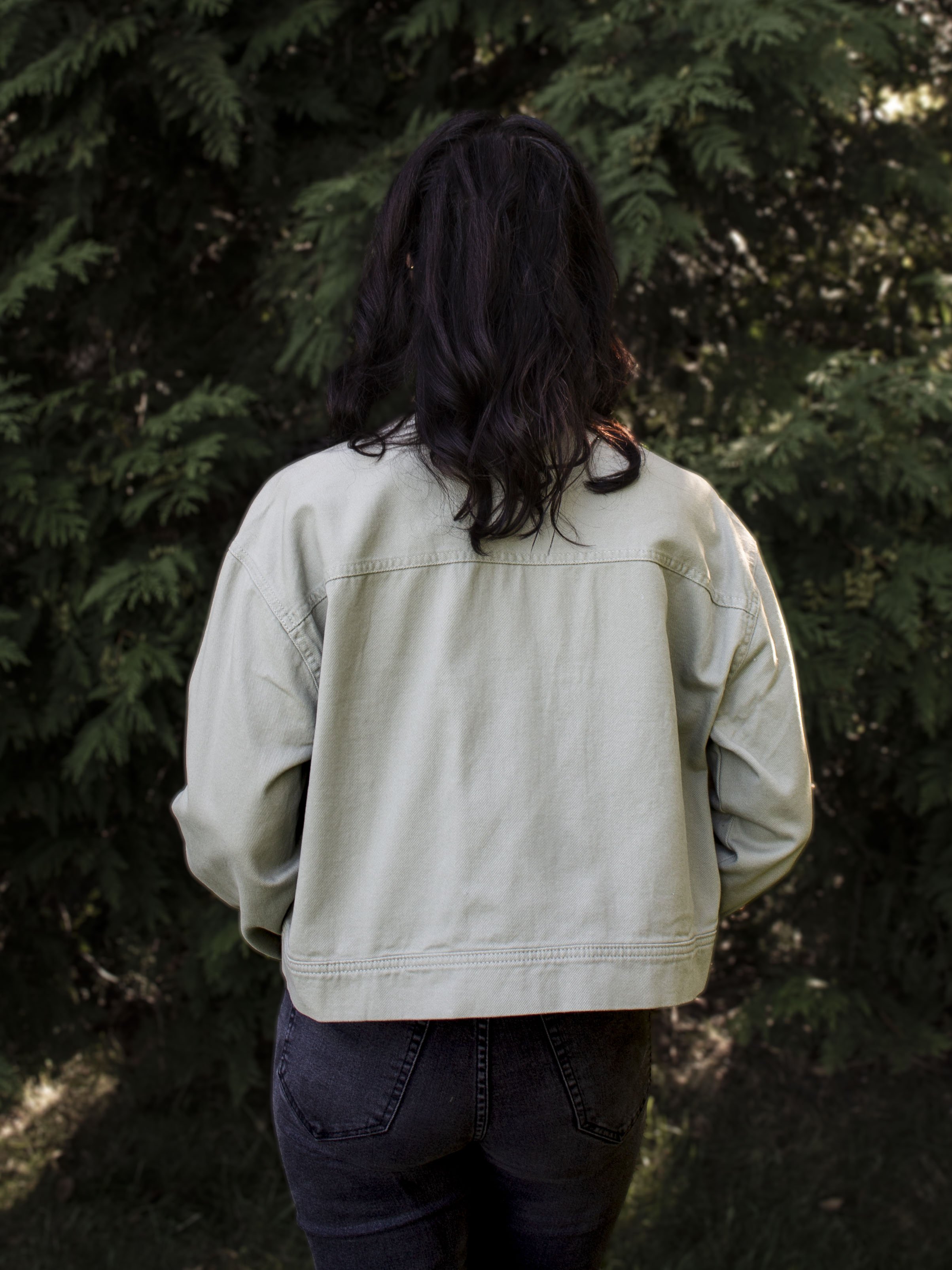 Sage Cargo Cropped Shacket | Medium
