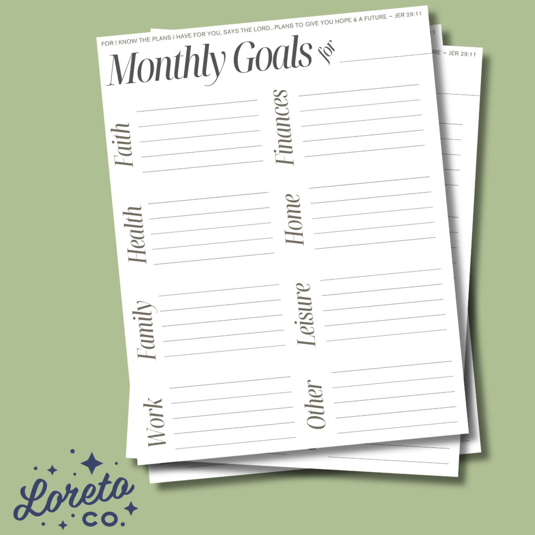 Monthly Goal Setting Template