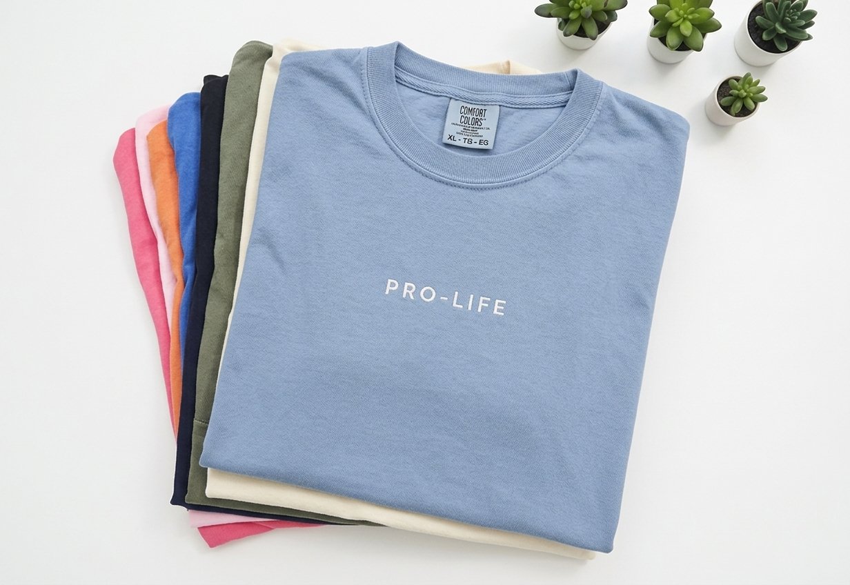 Pro-Life Embroidered Comfort Colors Tee