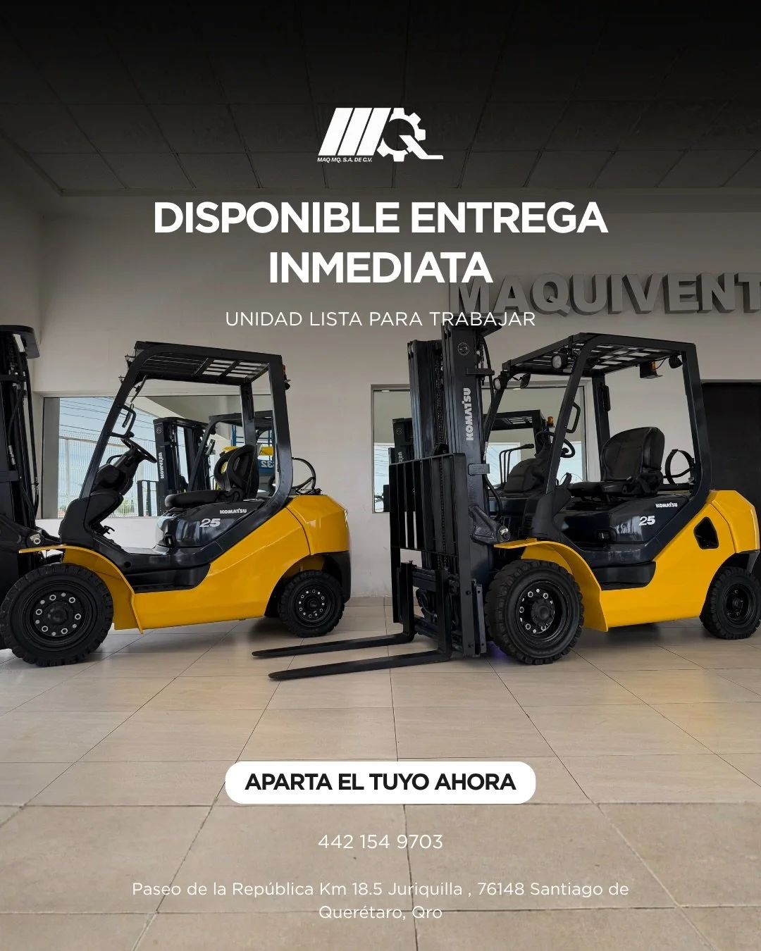 &iexcl;DISPONIBLE PARA ENTREGA INMEDIATA!

Maximiza la productividad de tu negocio con este Komatsu FG25T-16 importado de USA. &iexcl;Listo para trabajar!

✅ Altura: 4.80 metros
✅ Motor: Gas LP 
✅ Llantas: Todo terreno
✅ Equipamiento: Desplazador lat