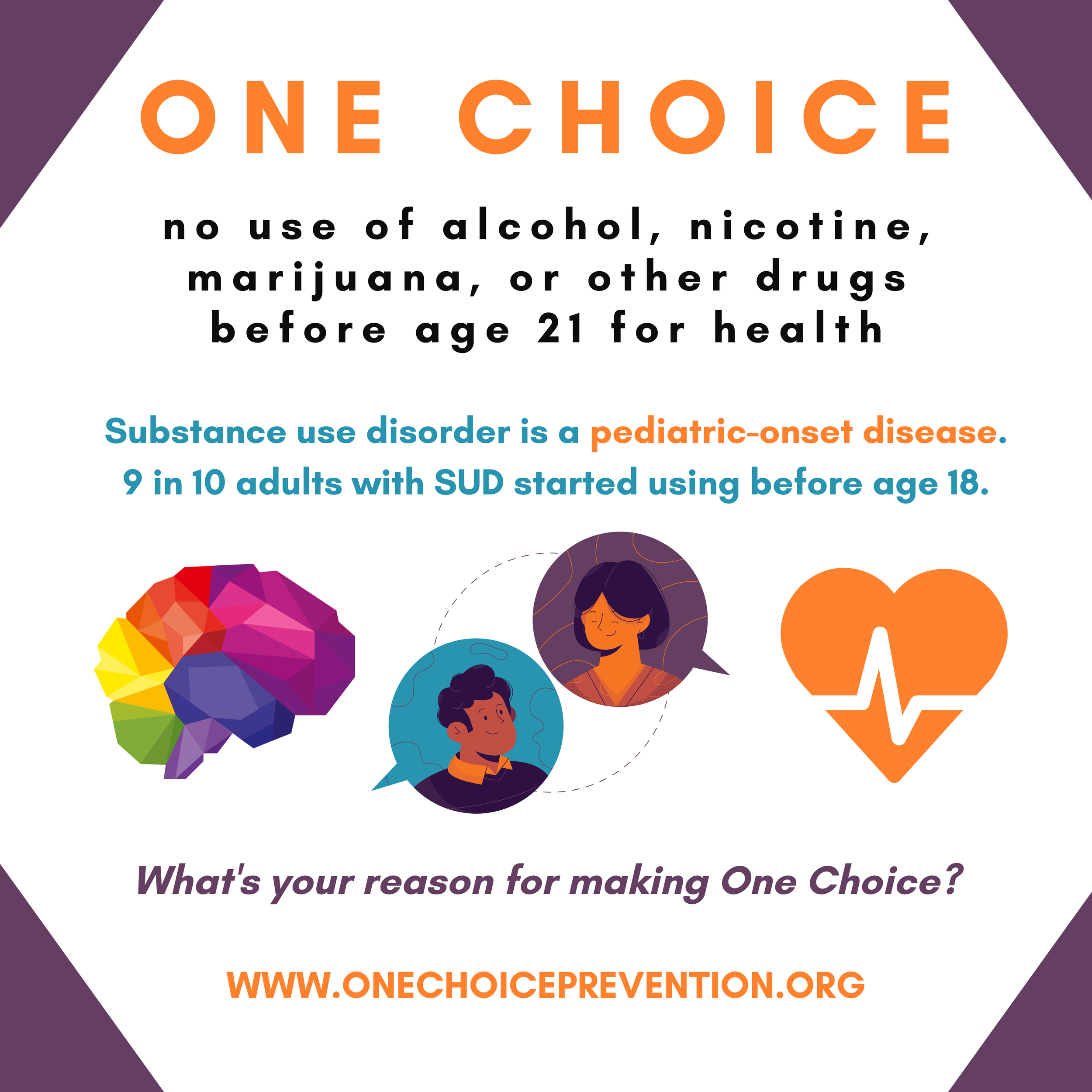 One Choice Prevention Social Media Post Graphics — One Choice Prevention