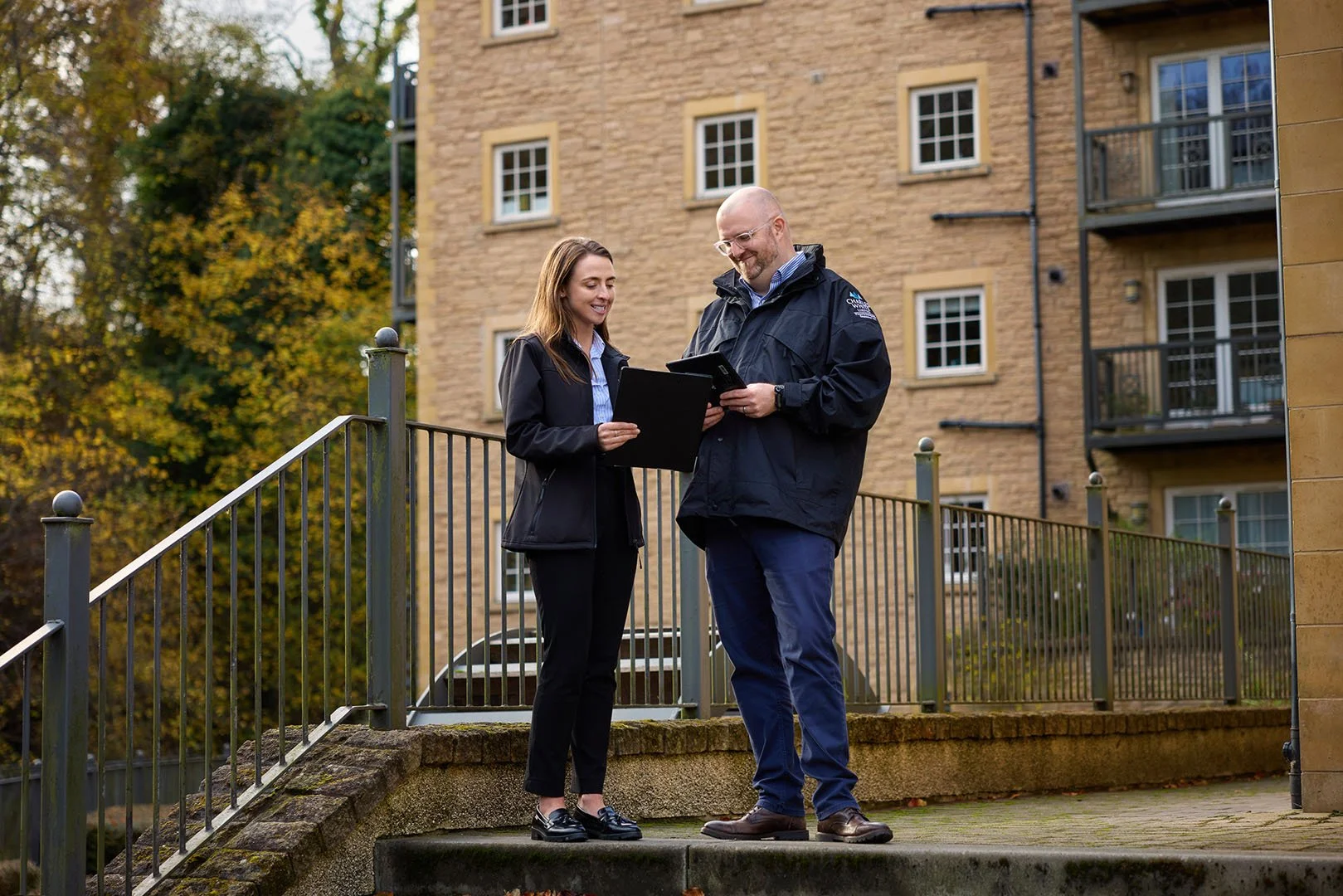 Property managers inspecting a managed development