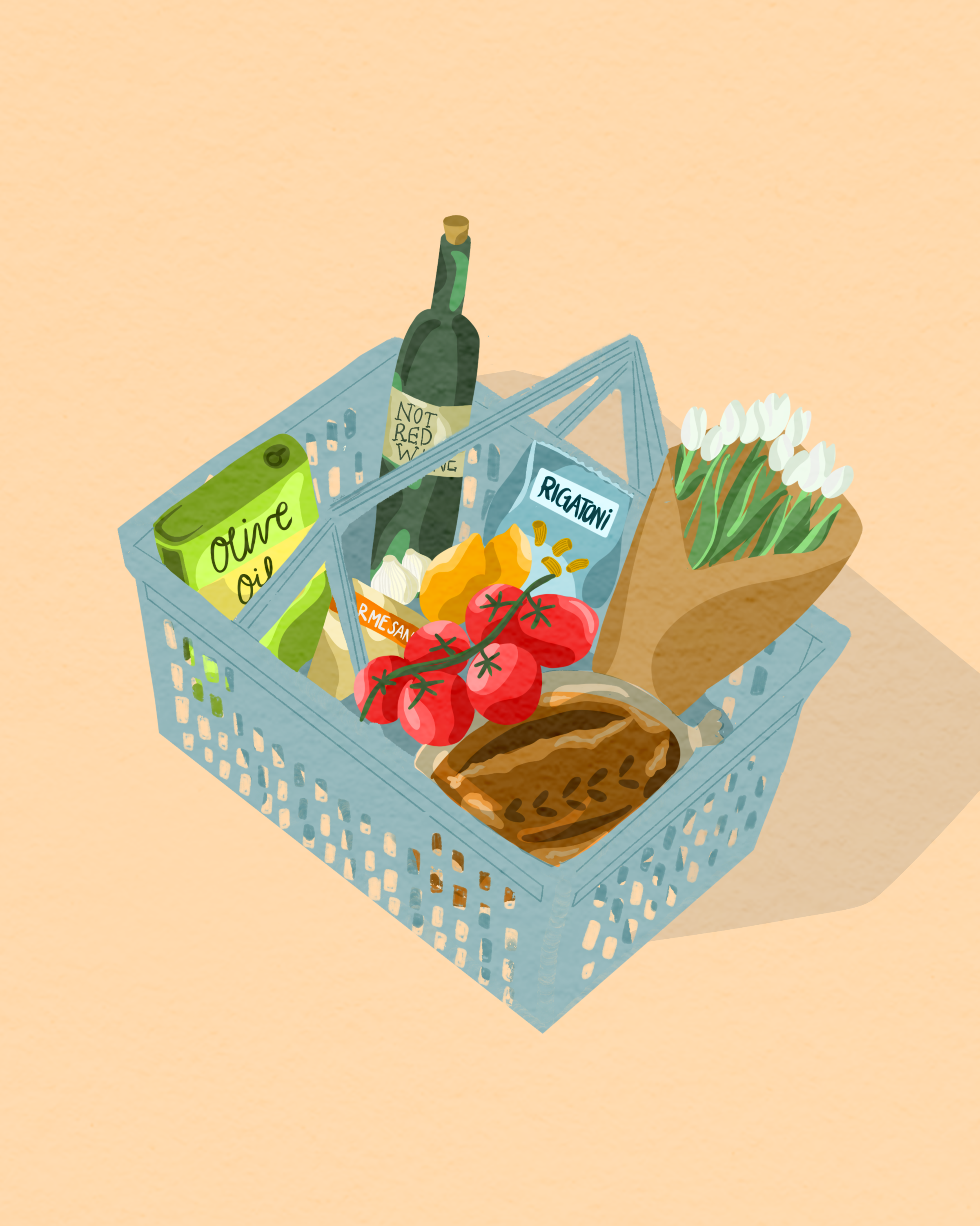 Grey Grocery Basket