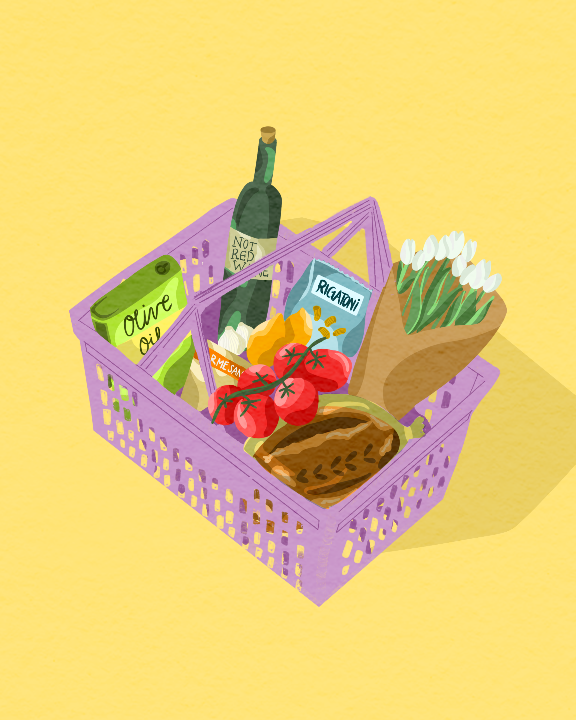 Purple Grocery Basket