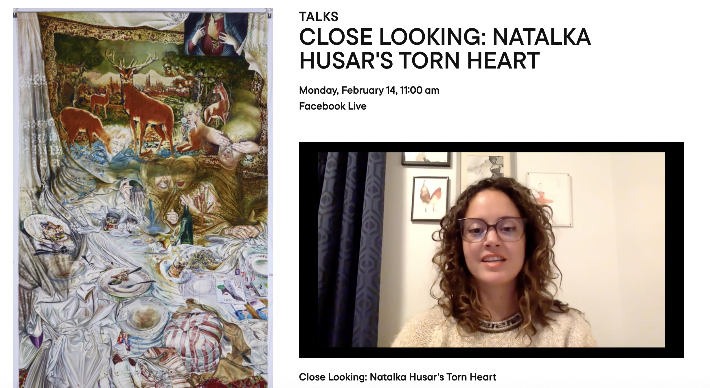 Online deep dive about the work "Torn Heart", an oil on line by Canadian artist Natalka Husar, presented by the Art Gallery of Ontario. February 14, 2022