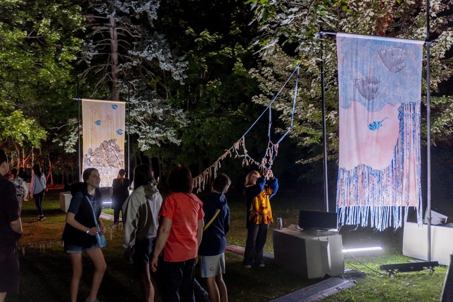 Alize Zorlutuna, textile and sound installation "The Places We Carry", Photo by Jae Yang