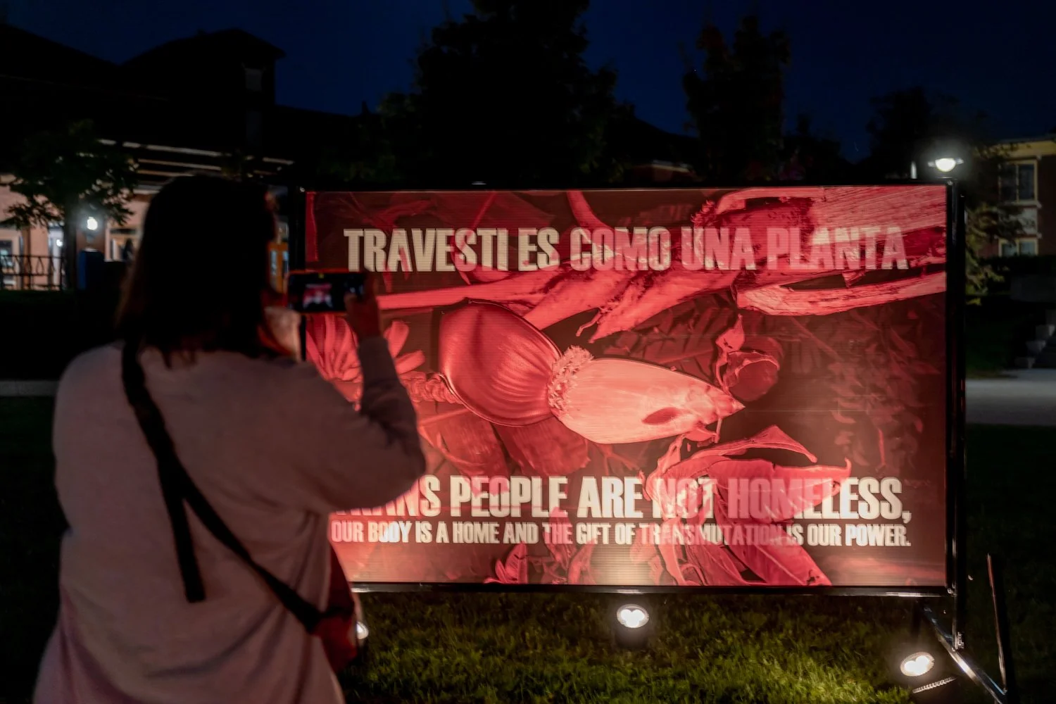 Sy Gomes, photograph and sound installation "See me From a Distance: Travesti Billboards/ Me vejam de longe: Outdoors Travesti  / Regarde-moi de loin: Panneaux travesti / Mírenme de lejos: Carteleras Travesti", Photo by Jae Yang  