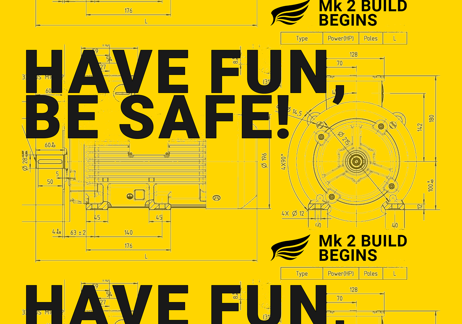 Graphic for our Safety Week campaign aligned with the start of our Mk 2 build. 