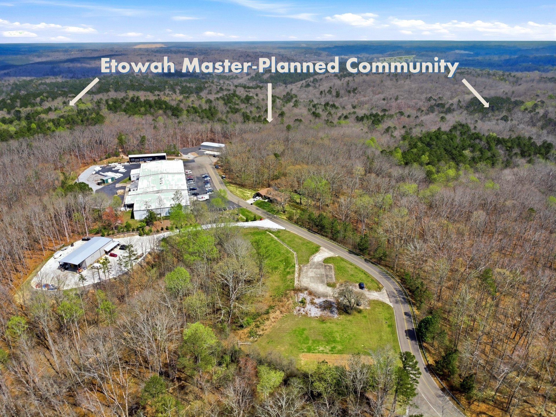 Hogan Pond aerial with Etowah on map.JPG