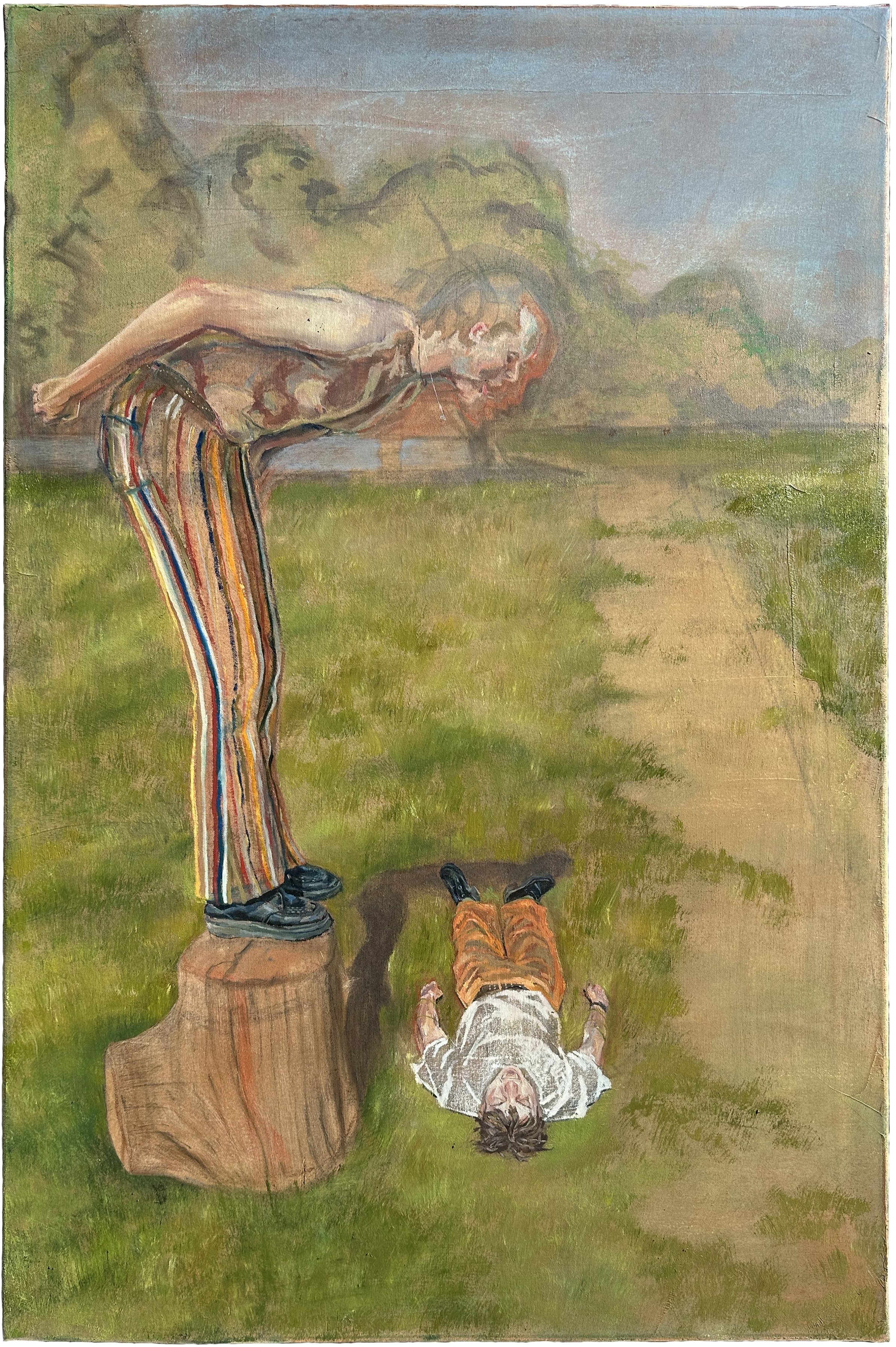 Baby Bird - Oil, Chalk, Charcoal - 90cm x 60cm - 2025