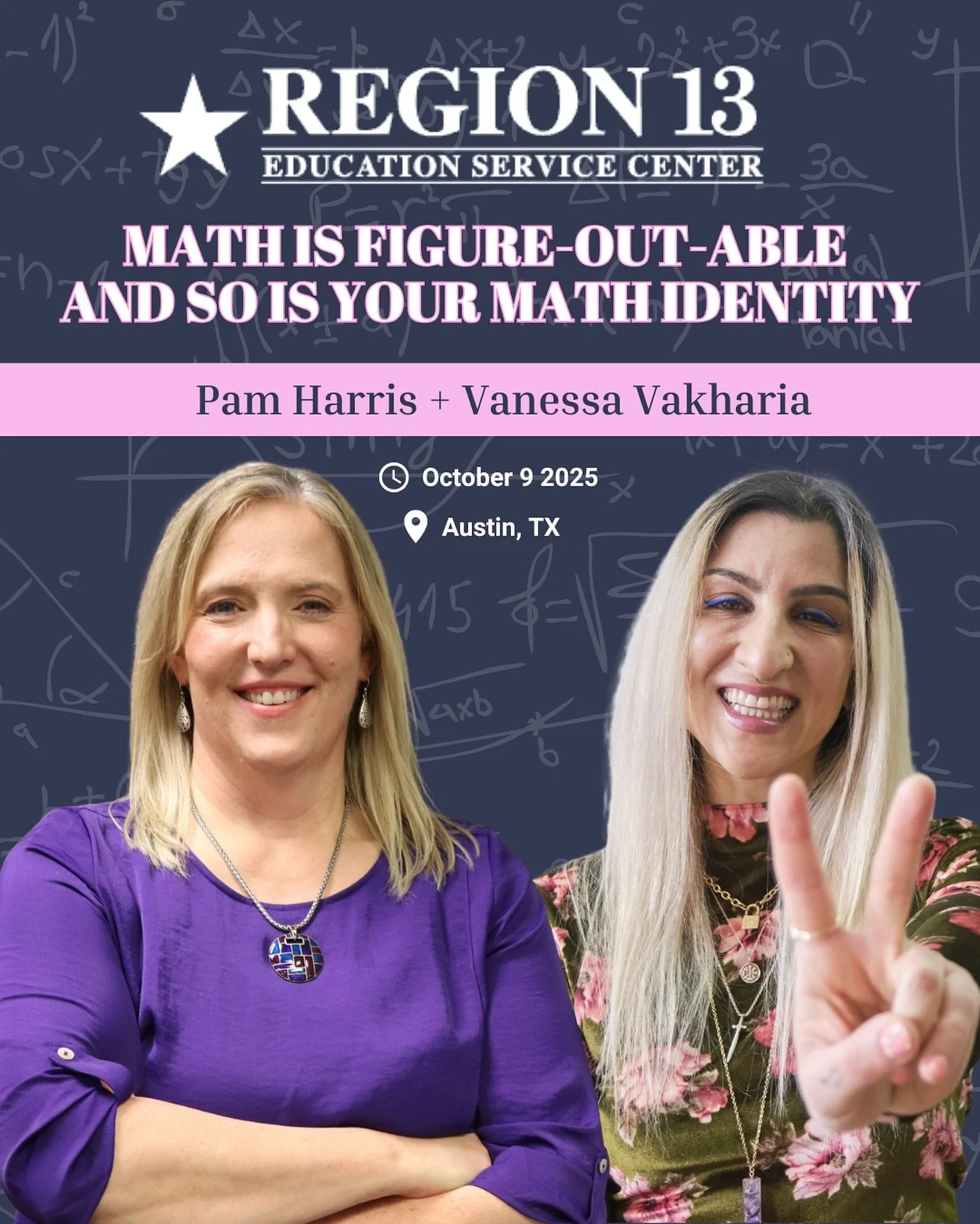 📣 Who&rsquo;s coming to see me + @pamharris_math present together for the first time EVER next week in Austin,Tx at @escregion13 &hellip; during @aclfestival (no we&rsquo;re not like, on the main stage &hellip; but we&rsquo;re technically on 𝘼 stag
