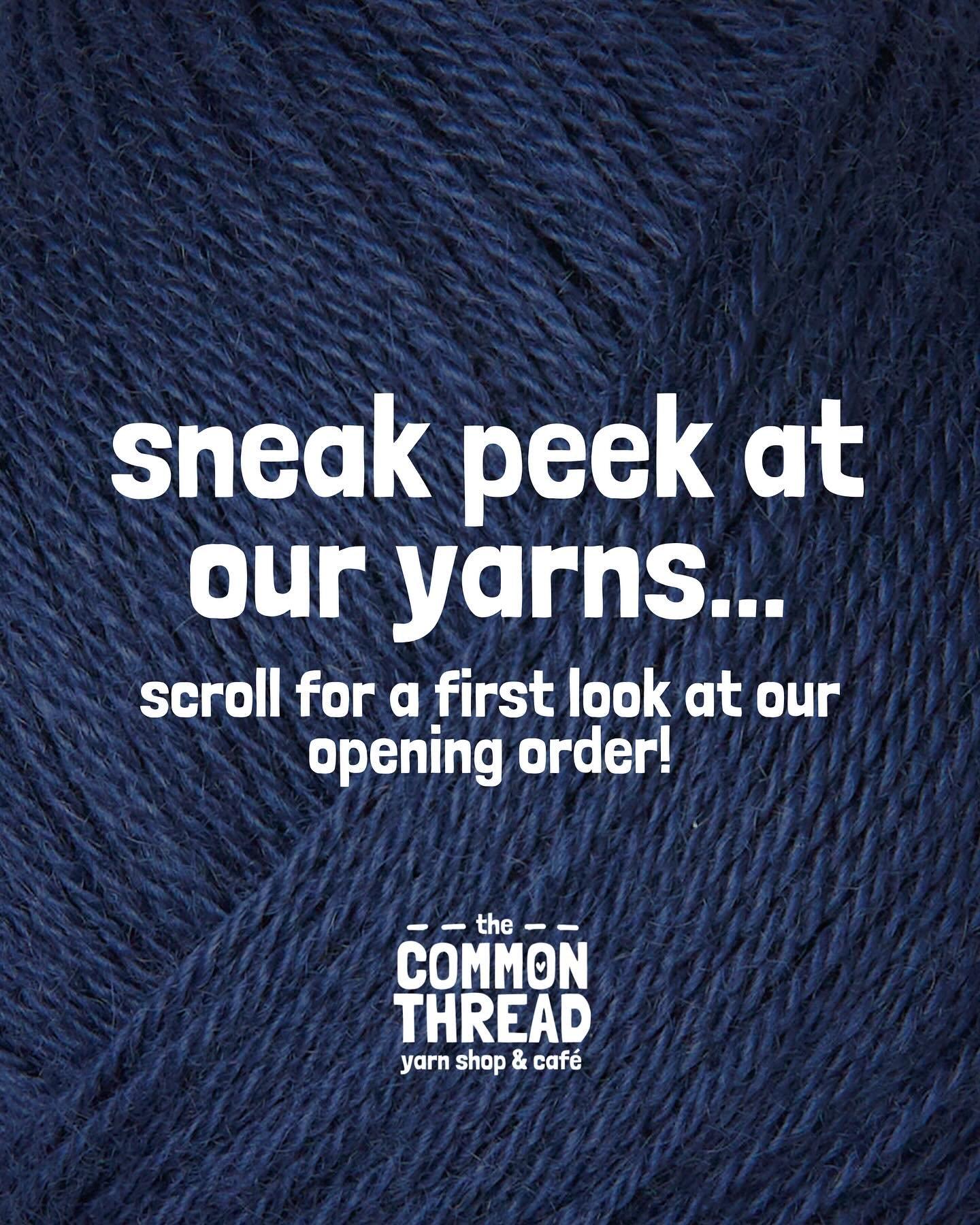 ✨ Sneak peek time! ✨
 These are just some of the incredible yarns and notions we&rsquo;re stocking for our grand opening. From indie favorites to must-have staples, our shelves are filling up with treasures we can&rsquo;t wait to share.

We&rsquo;re 