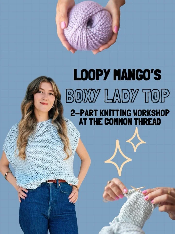 I&rsquo;m so excited to finally share this one with you!  We&rsquo;re hosting a two-session workshop to make the Boxy Lady Summer Top by @loopymango! 🧶☀️ 
It&rsquo;s an easy-breezy cotton tee that&rsquo;s perfect for Florida heat and such a fun next