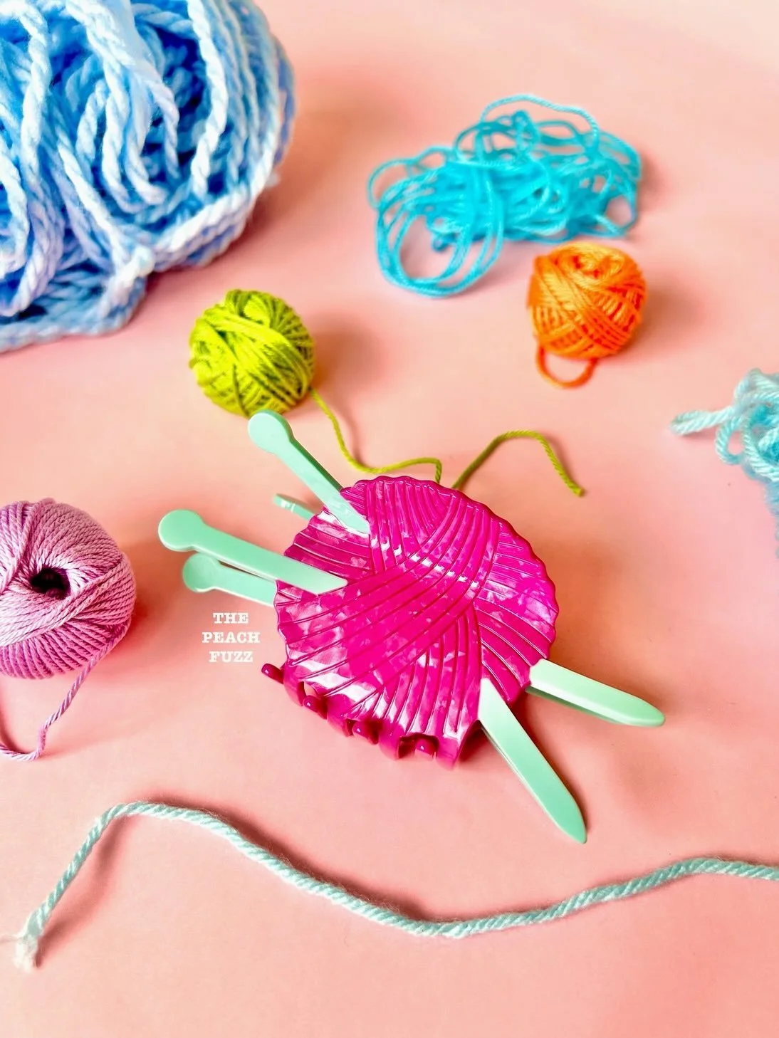 Tired of telling people you knit, crochet or sew? Let your hair do the talking, with the world&rsquo;s cutest fiber arts hair claw clip.   Lovingly designed in Oakland, CA by @thepeachfuzz.co . Available in store and online.   Let us know: which one&