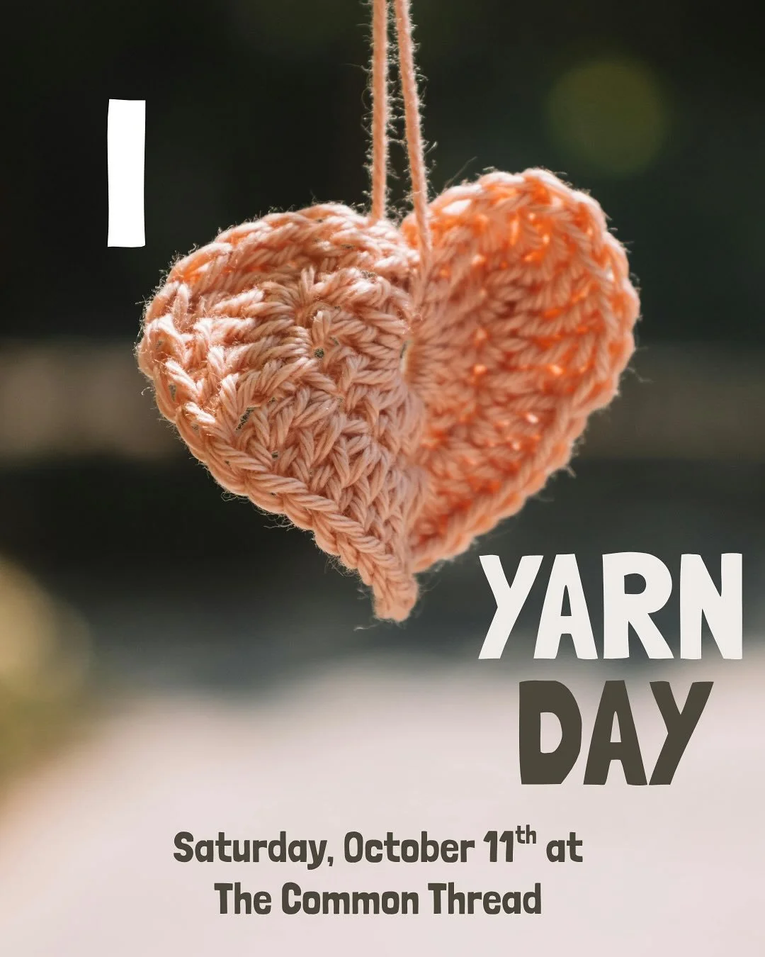 🧶✨ I LOVE YARN DAY is this Saturday! ✨🧶 
We&rsquo;re throwing a full-day celebration at The Common Thread for everyone who&rsquo;s obsessed with color, texture, and cozy community 💕 
Here&rsquo;s what&rsquo;s happening 👇 
🪡 11:00 AM &ndash; Show