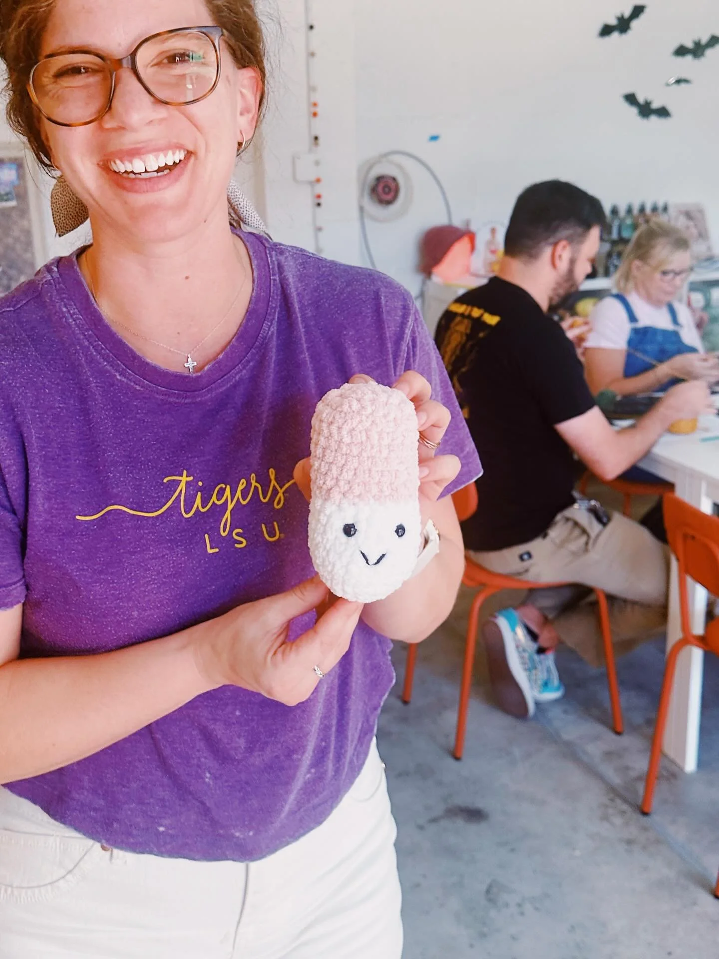 Scrappy Hour tonight! 🧶 It&rsquo;s our last Friday meetup of October and your final chance to grab a spooky sip from our Halloween menu: Death Before Decaf, Rest in Peach, or the Butterscotch Pudding Latte. 🎃 
I&rsquo;ll be there tonight if you nee