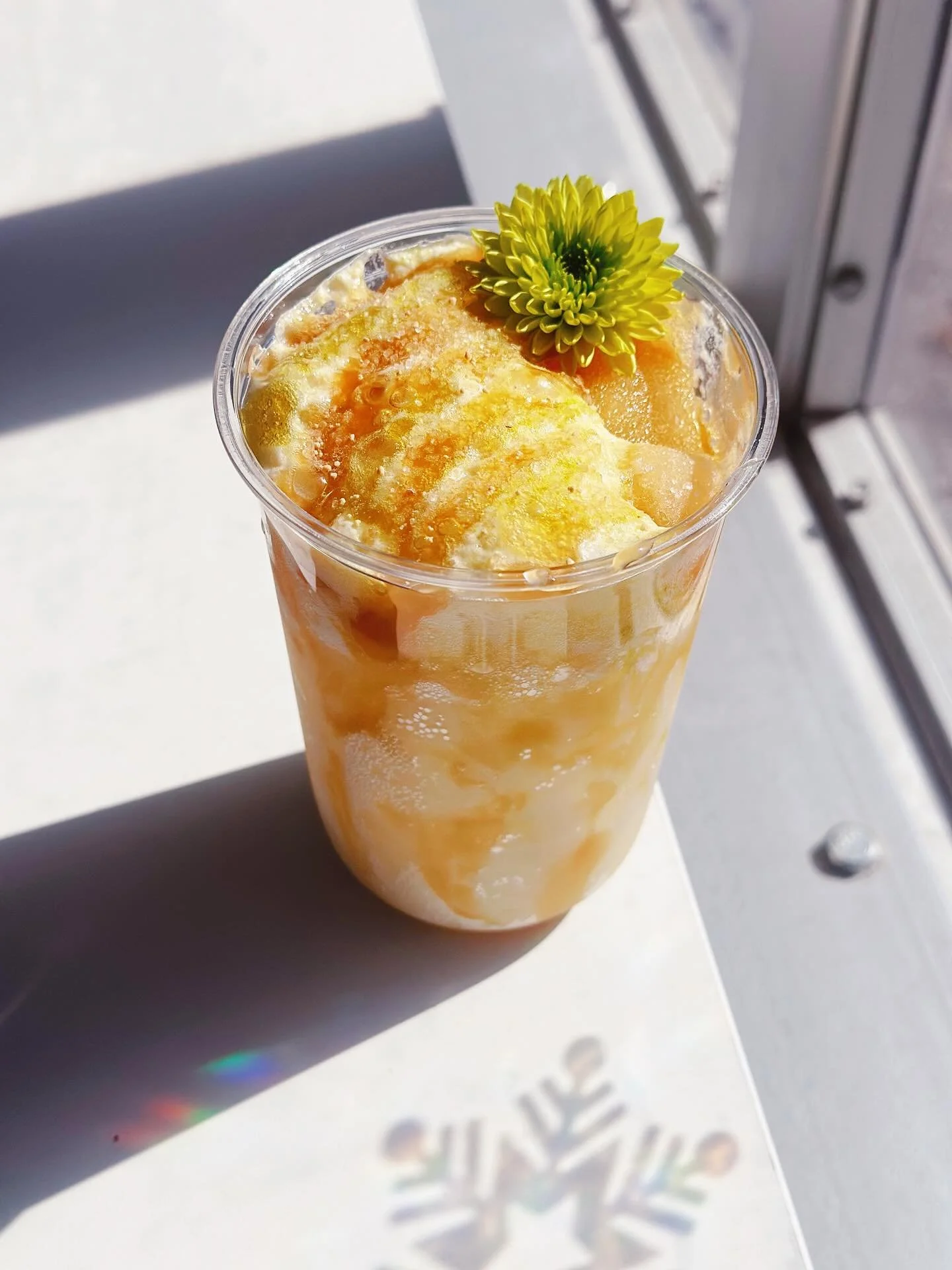 Who is she?? 🍏 🍯   Introducing: Caramel Apple Cream. Our newest house soda flavor, available all through November.   A little sweet, a little tart, plenty nostalgic. Send your tastebuds to a carnival of flavor (ferris wheel not included). 🎡