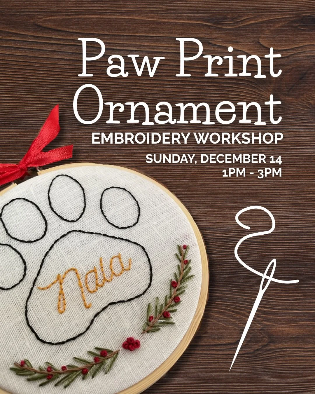 Have you been wanting to learn embroidery&hellip; or looking for the perfect keepsake to celebrate your fur babies? 🐾 
Or maybe you need a heartfelt handmade gift for the animal lover in your life?

We&rsquo;ve got the cutest new workshop coming up!