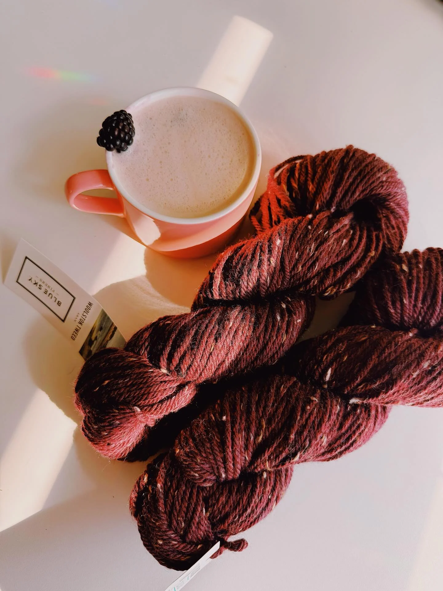 Our new Woolstok Tweed line from Blue Sky Fibers is THE fall fiber of our dreams. It pairs best with a crisp breeze, a crunchy leaf, and cozy nights in🍁   Try it for your next quick beanie, chunky sweater or even a pair of squishy socks, like these 