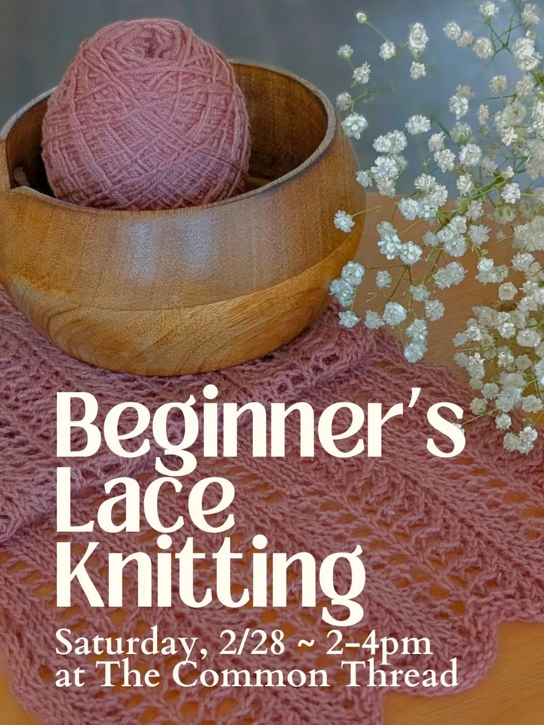 Lace knitting might look intimidating&hellip; but we promise it&rsquo;s way more approachable than it seems 🧶✨

Join us for Beginner&rsquo;s Lace Knitting on Saturday, February 28 from 2&ndash;4 PM and learn the fundamentals of lace while starting y