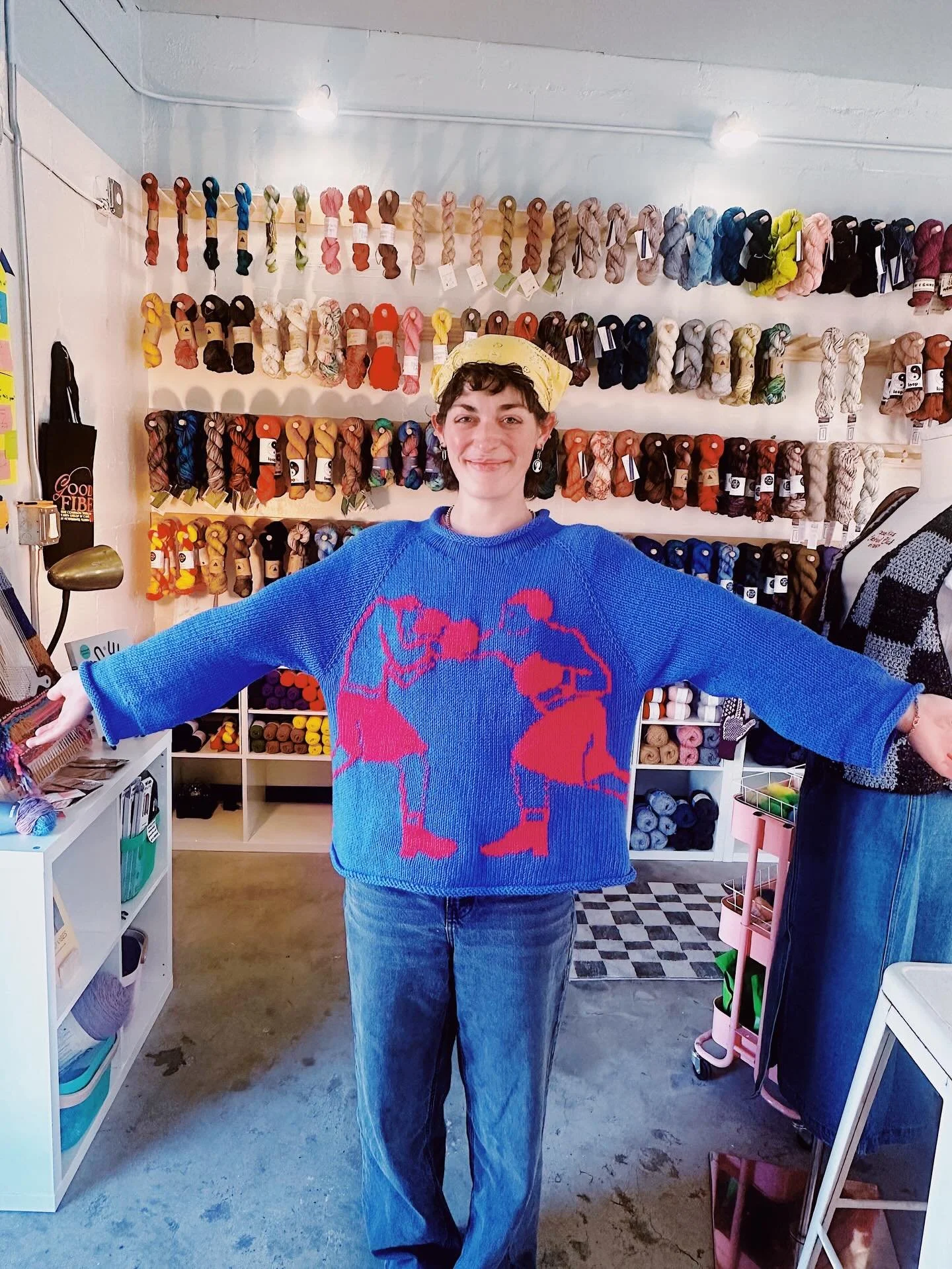 Cutie cuties with their finished objects! Scrappy Hour is ON tonight from 6-9pm, and we have a few open spots. Reserve your spot and come stitch with us!