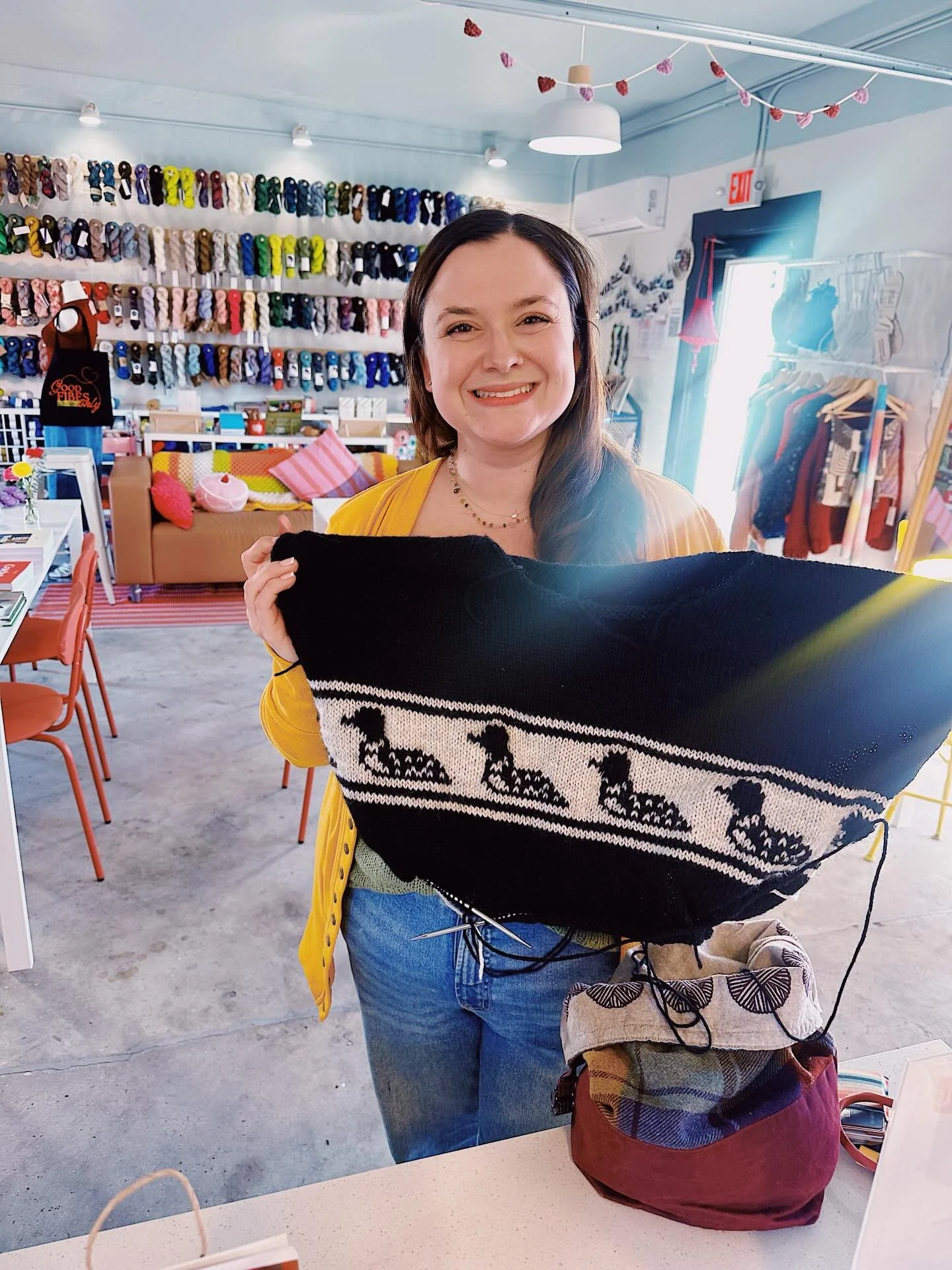 Beautiful people doing beautiful fiber things 🧶💛 
February was SUCH a good month for the fibe tribe. Like&hellip; look at these projects?? The talent?? The glow?? 
We say it all the time but it&rsquo;s true, whether you&rsquo;re binding off your 10