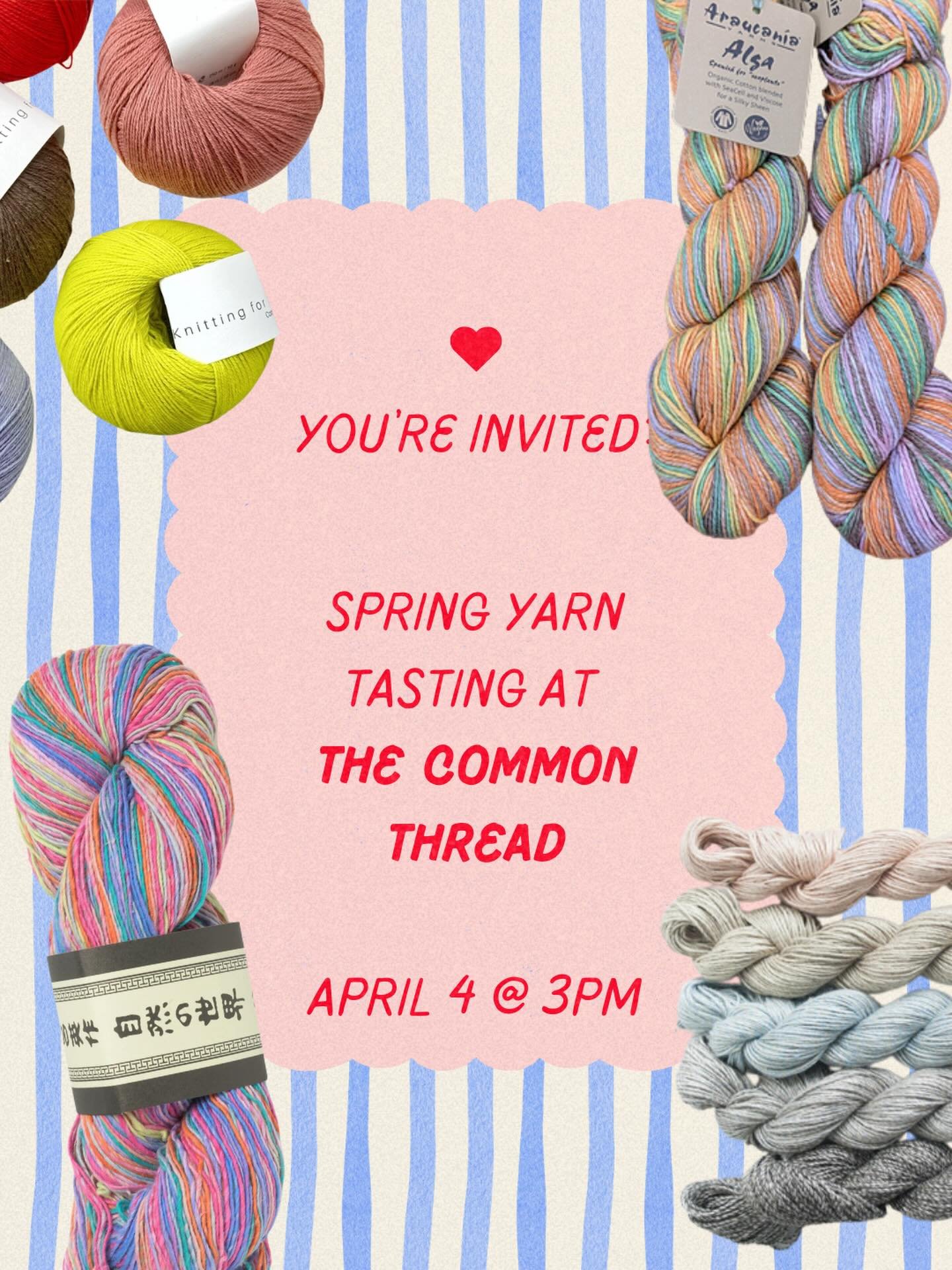 If your yarn stash is full of wool that&rsquo;s too hot for the Florida sun&hellip; this is your sign 🧶☀️ 
We&rsquo;re hosting a free Spring Yarn Tasting on April 4 at 3pm and it&rsquo;s all about yarns that actually make sense here, with fibers con