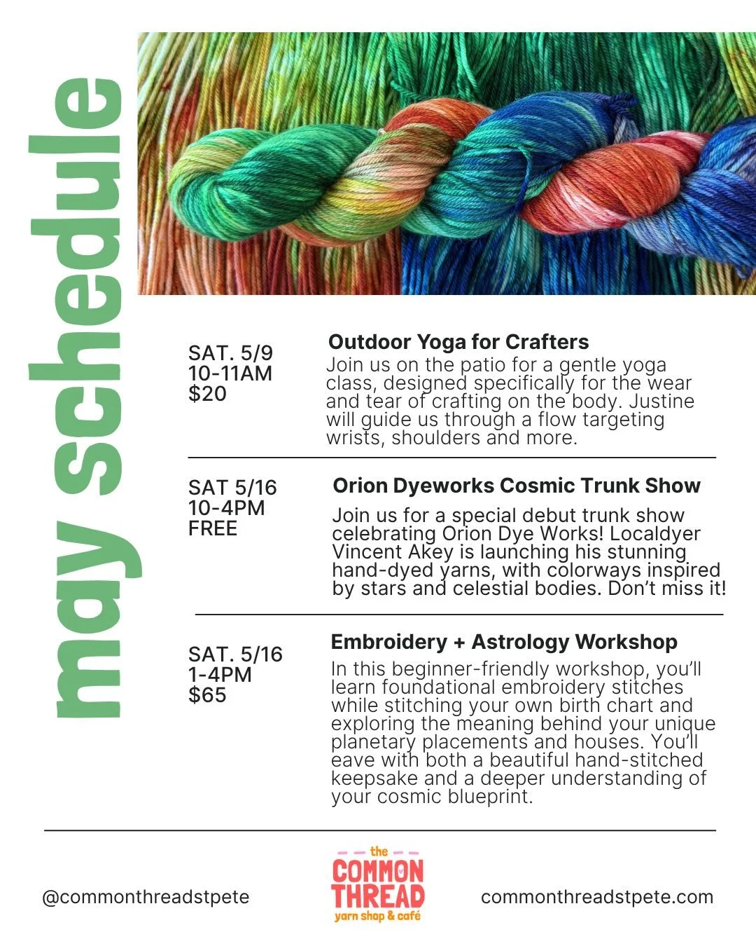 It&rsquo;s gonna be May!!   &hellip;ok I guess it technically already is May. Yay! Take a peek at our upcoming events!  April was an incredibly active month for the shop, and in May we&rsquo;re taking a deep breath and focusing our attention on simpl