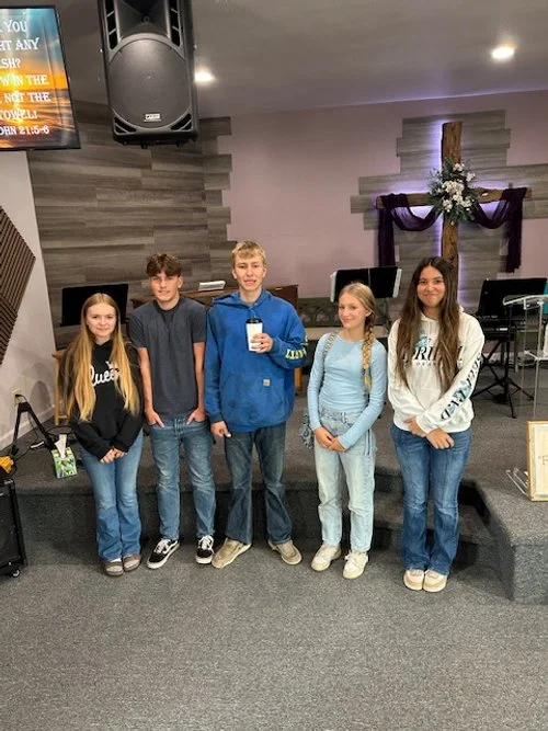Worship Team - (right to left)  Emily, Andrew, Isaac, Hannah & Makayla
