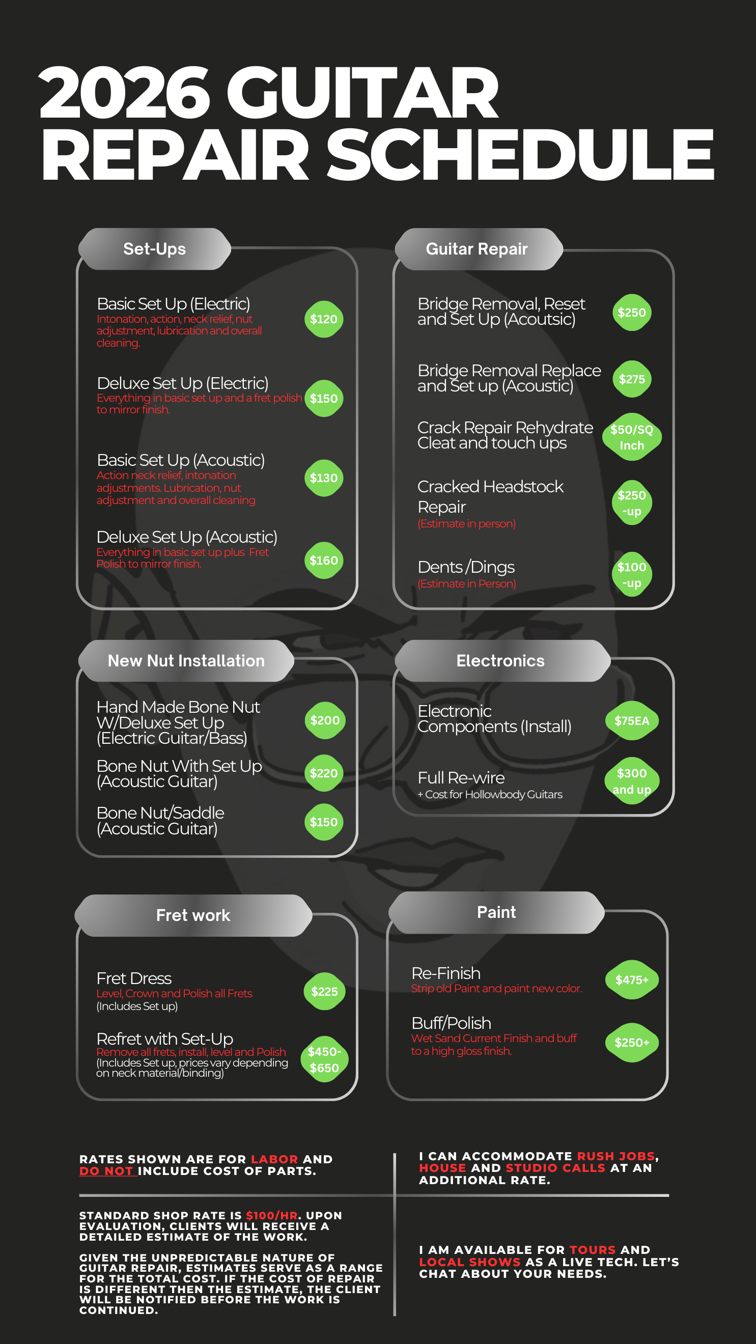2025 Repair Schedule