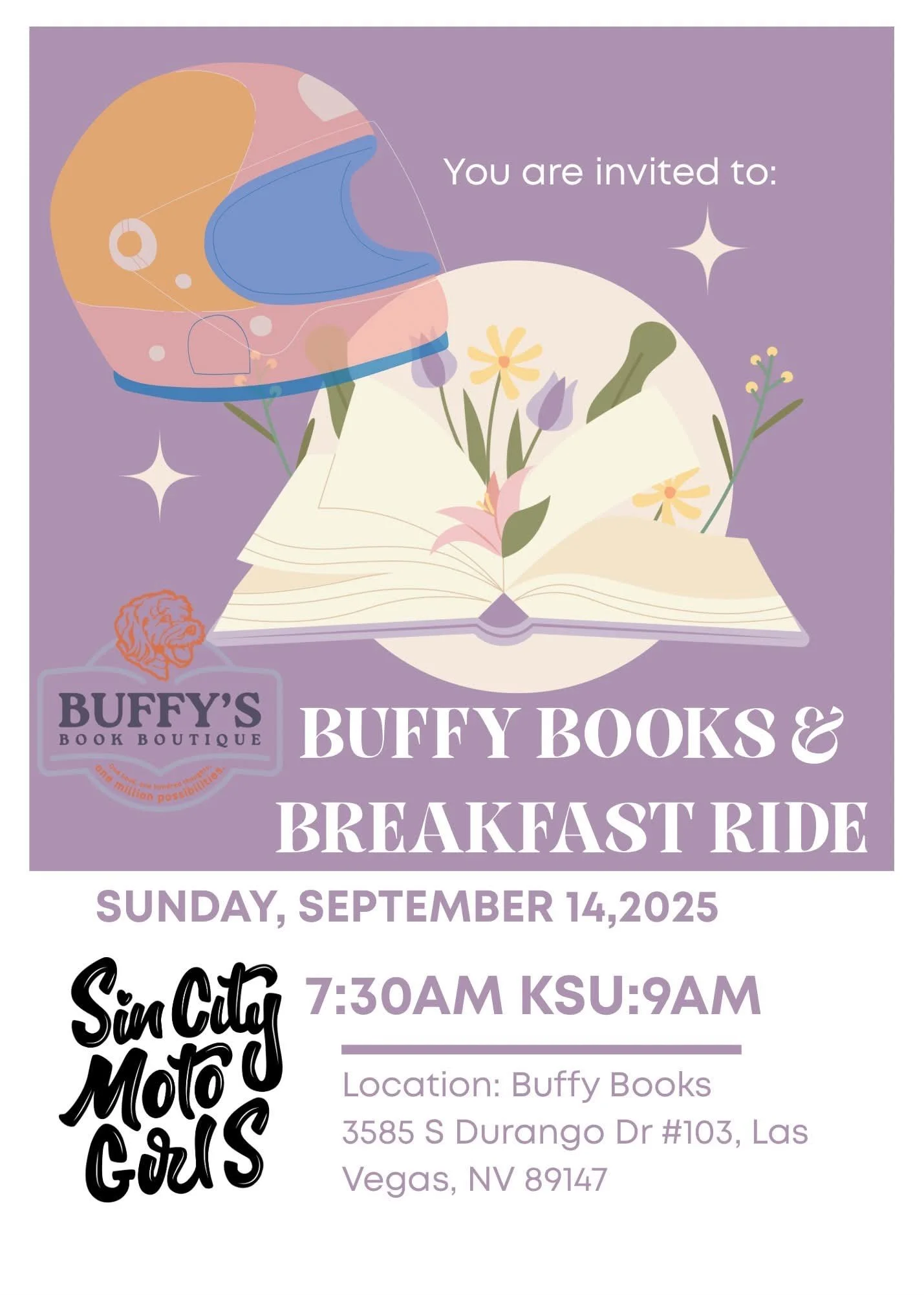 Buffy’s Books Breakfast ride