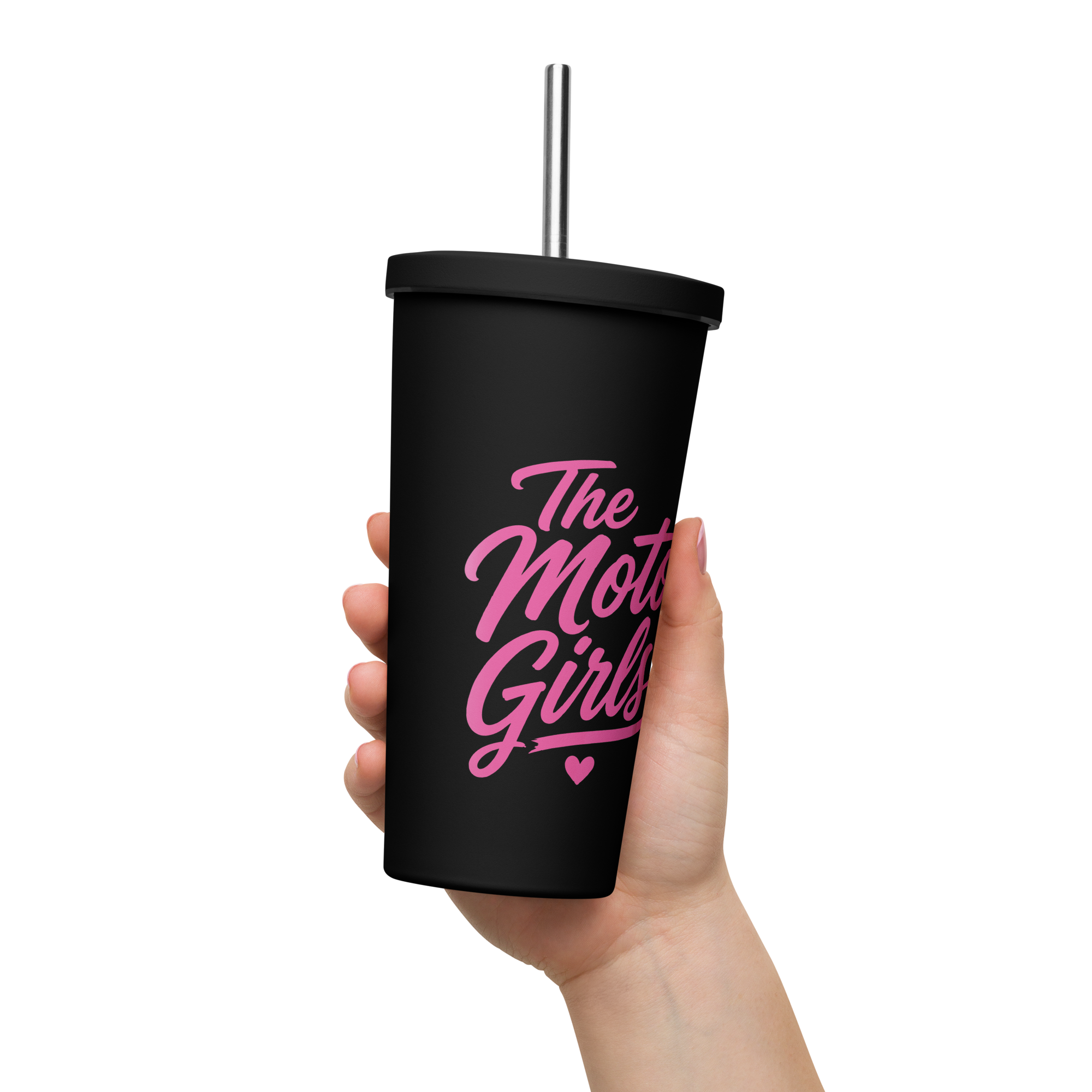 Insulated tumbler with a straw