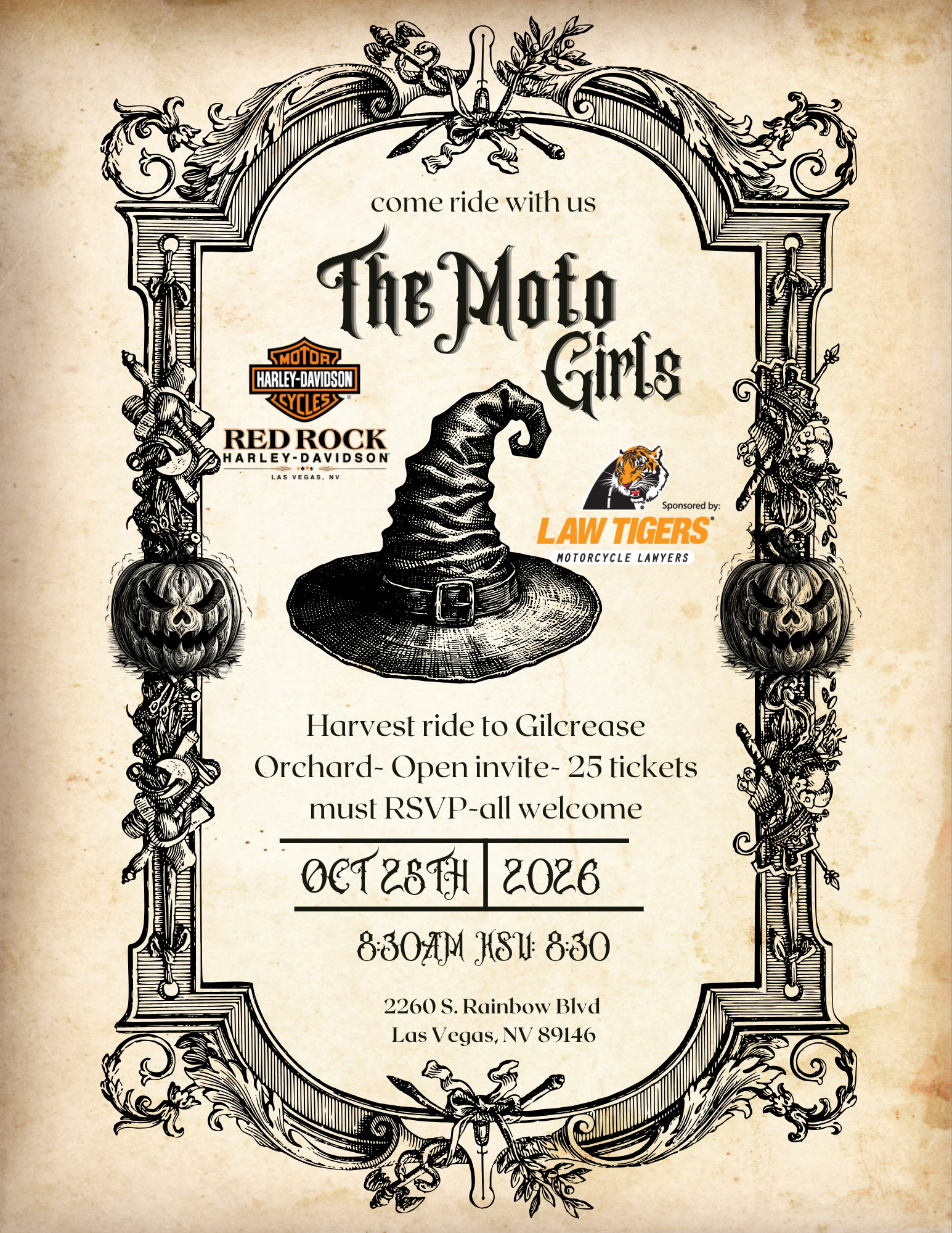 The Moto Girls Harvest Ride to Gilcrease Orchard