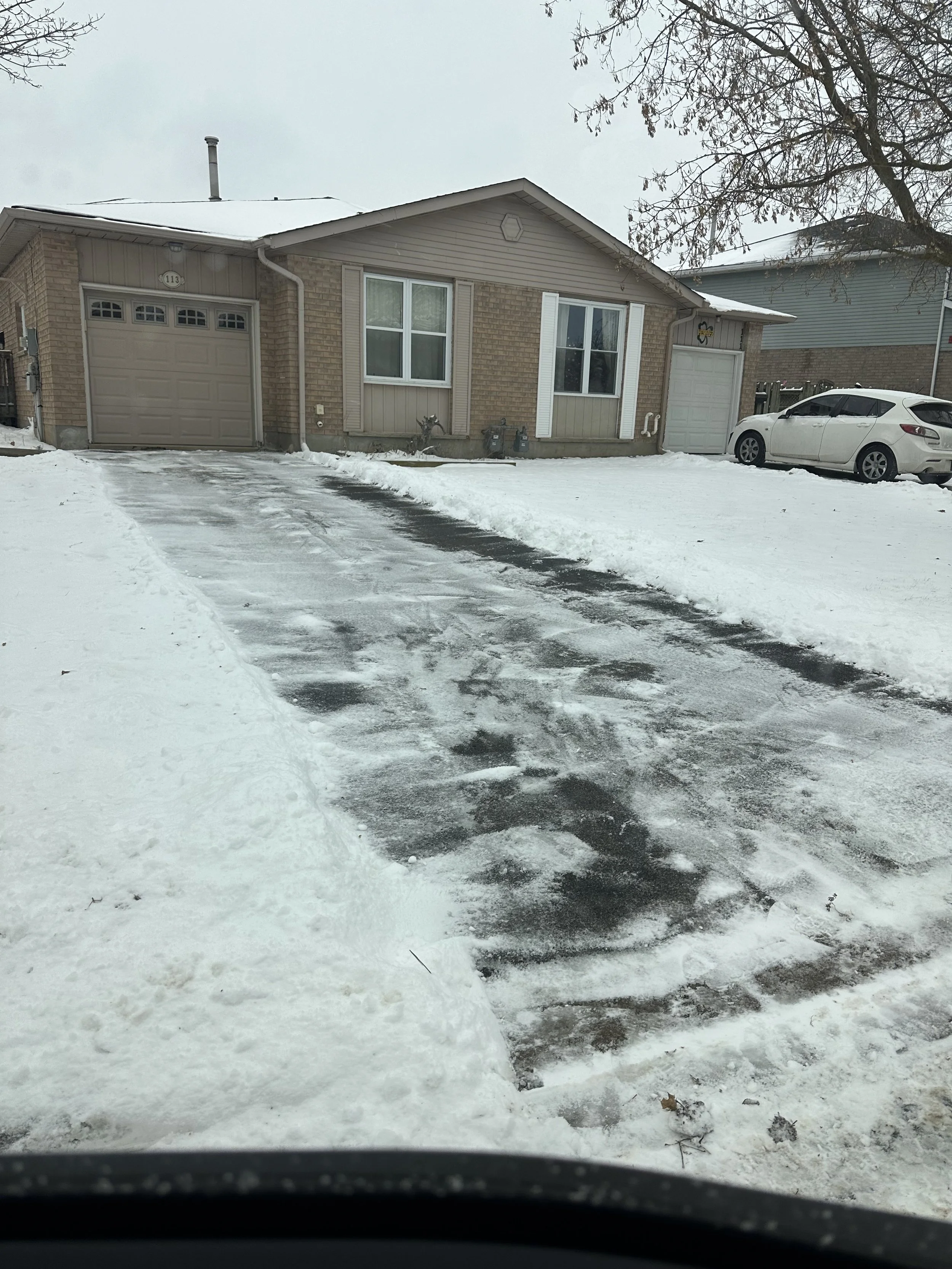 Single car driveway snow removal