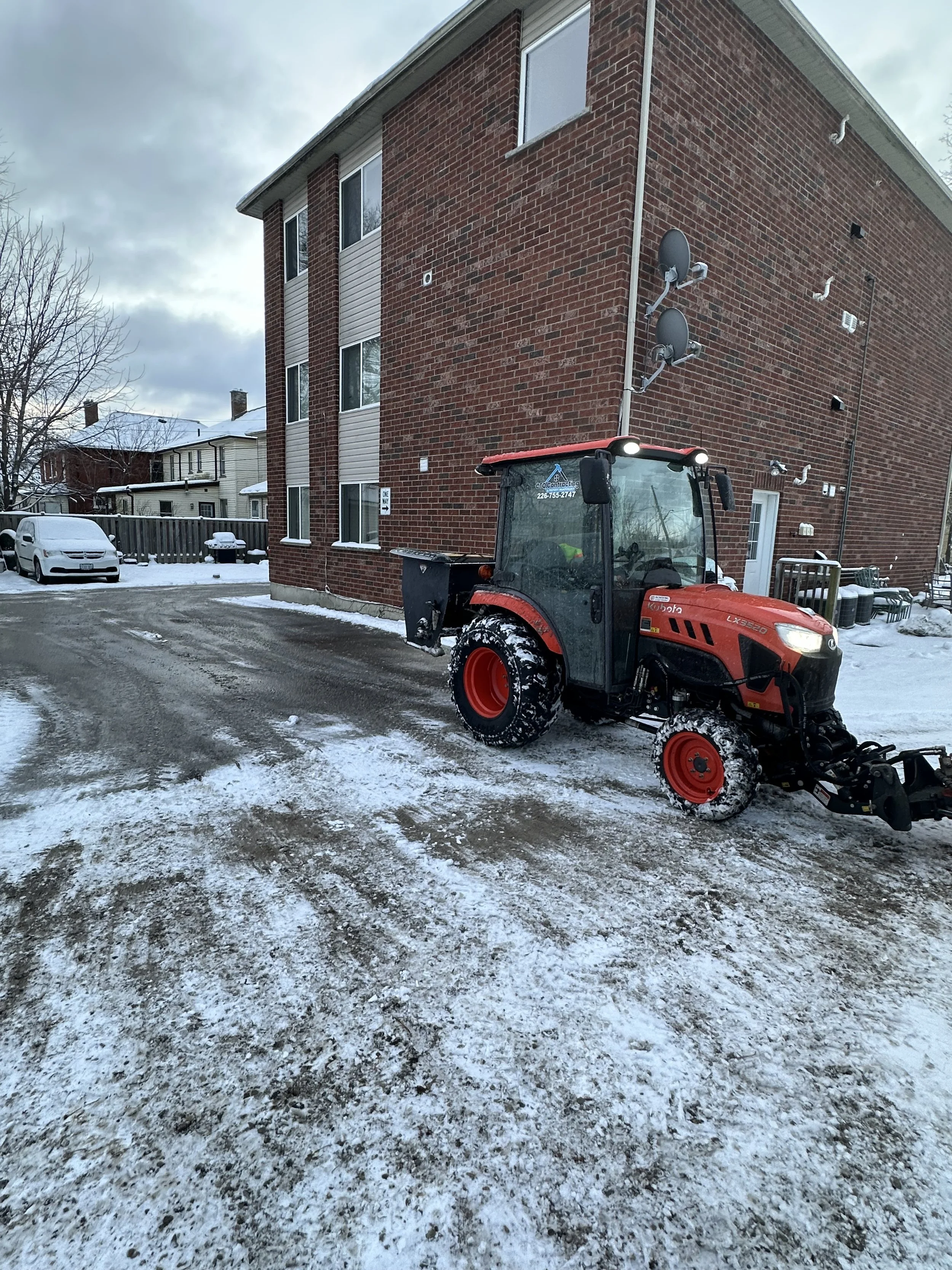 Custom driveway size snow removal