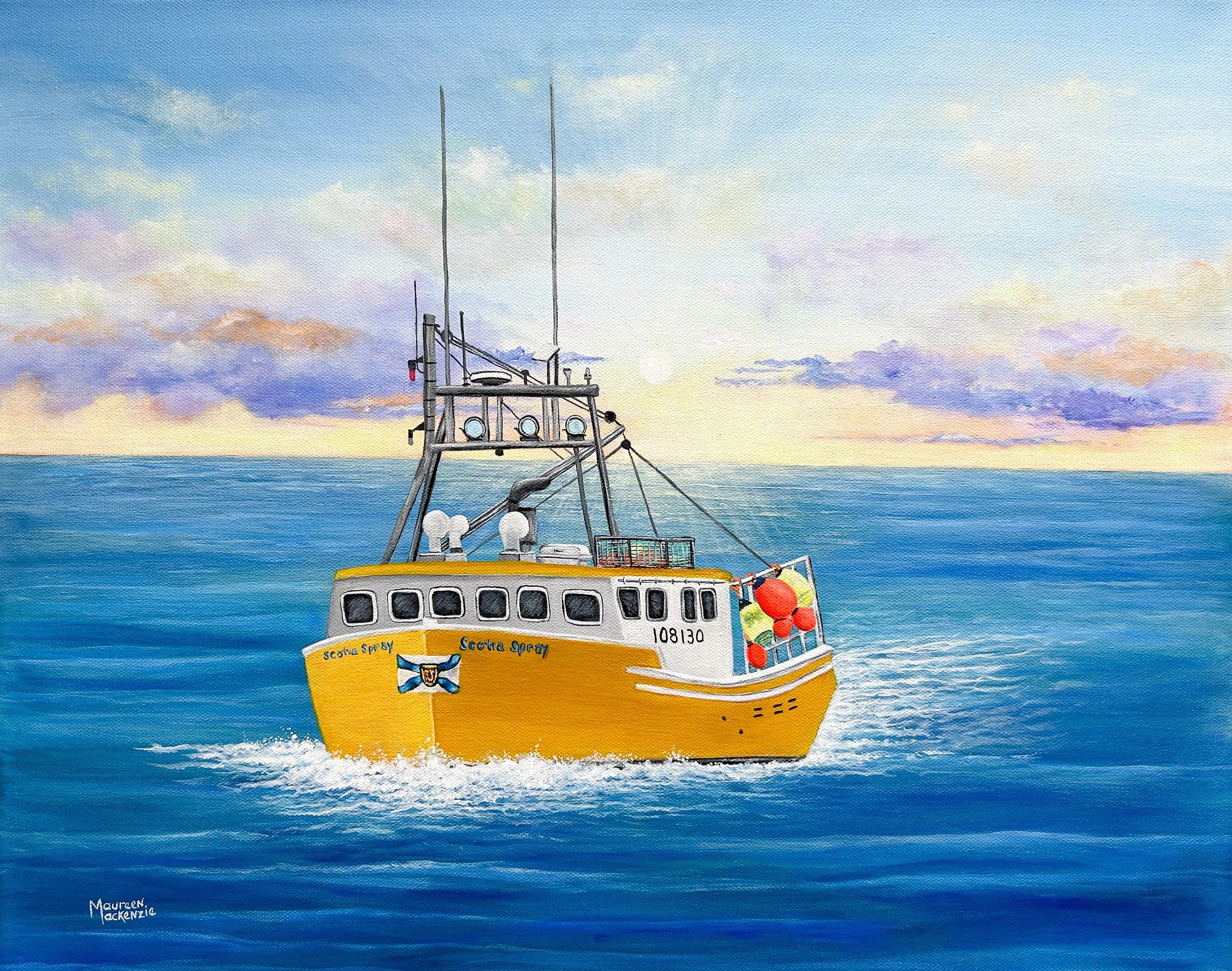 Lobster Fishing Boat - 16x20