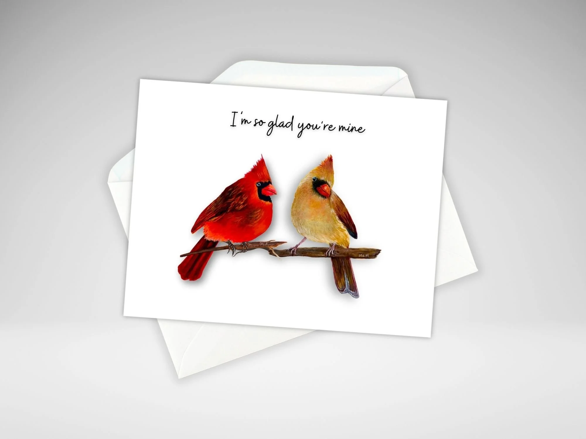 Cardinal Love Birds Card