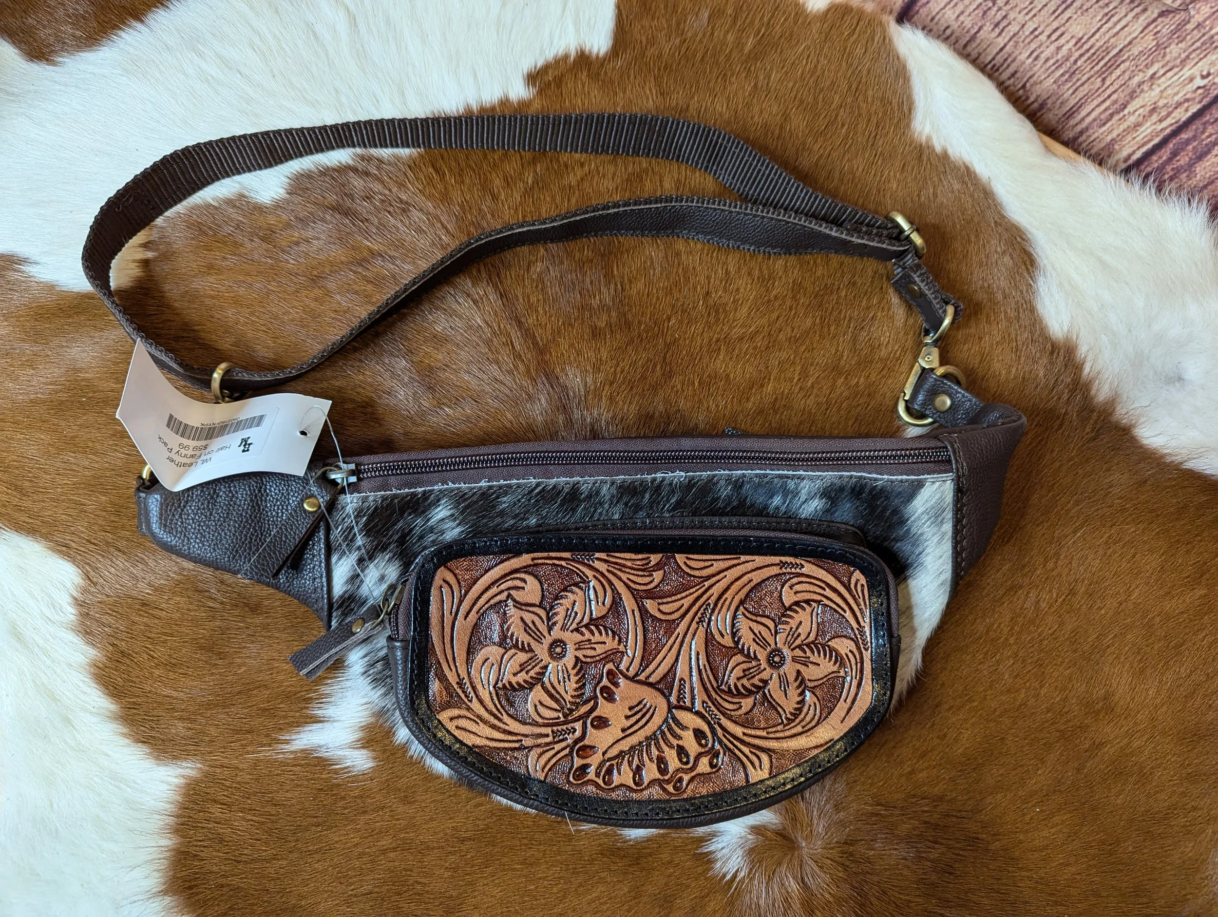WL Leather Hair on Fanny Pack