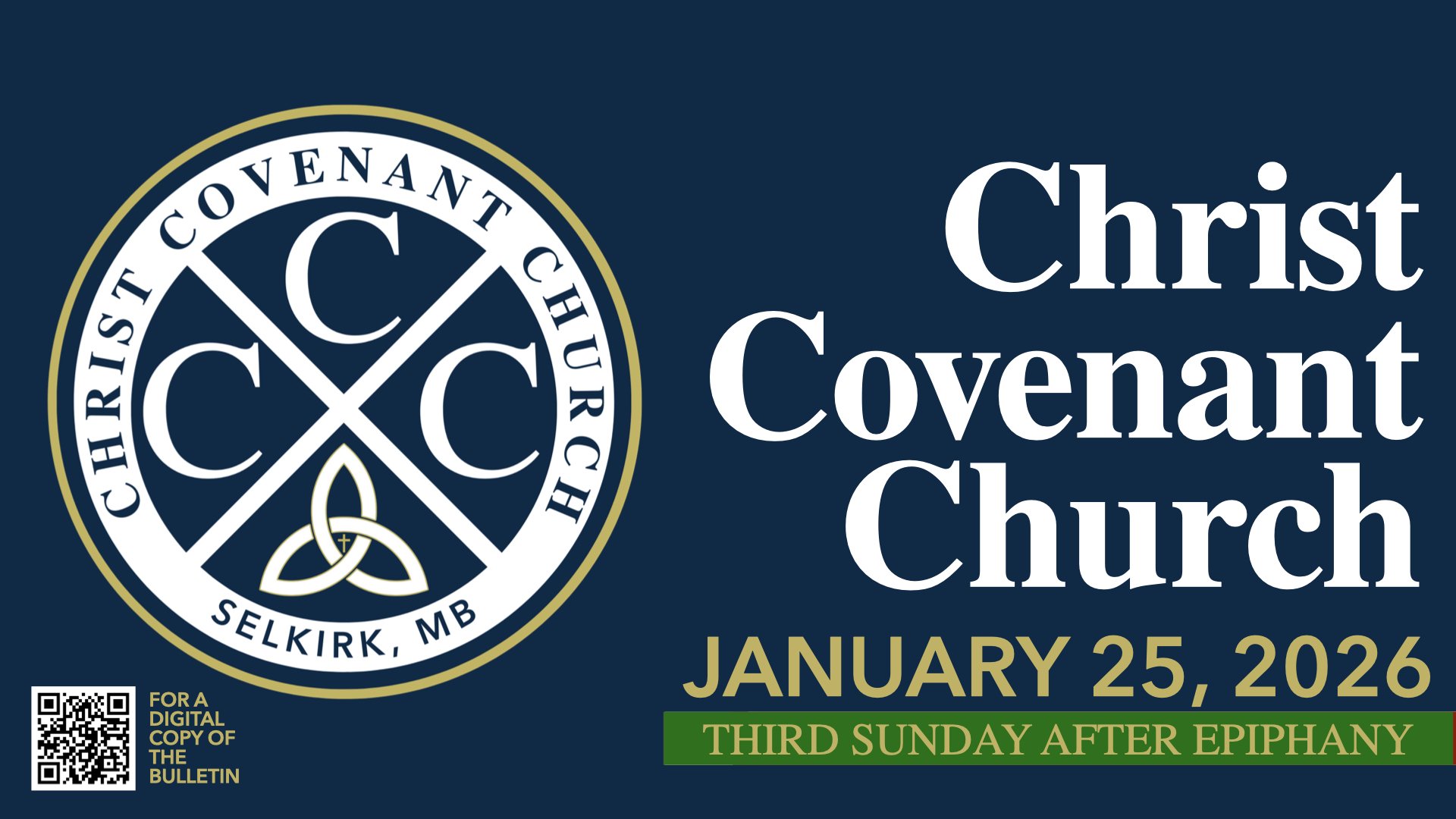 Third Sunday After Epiphany | 01.25.26 | CCC Covenant Renewal Livestream