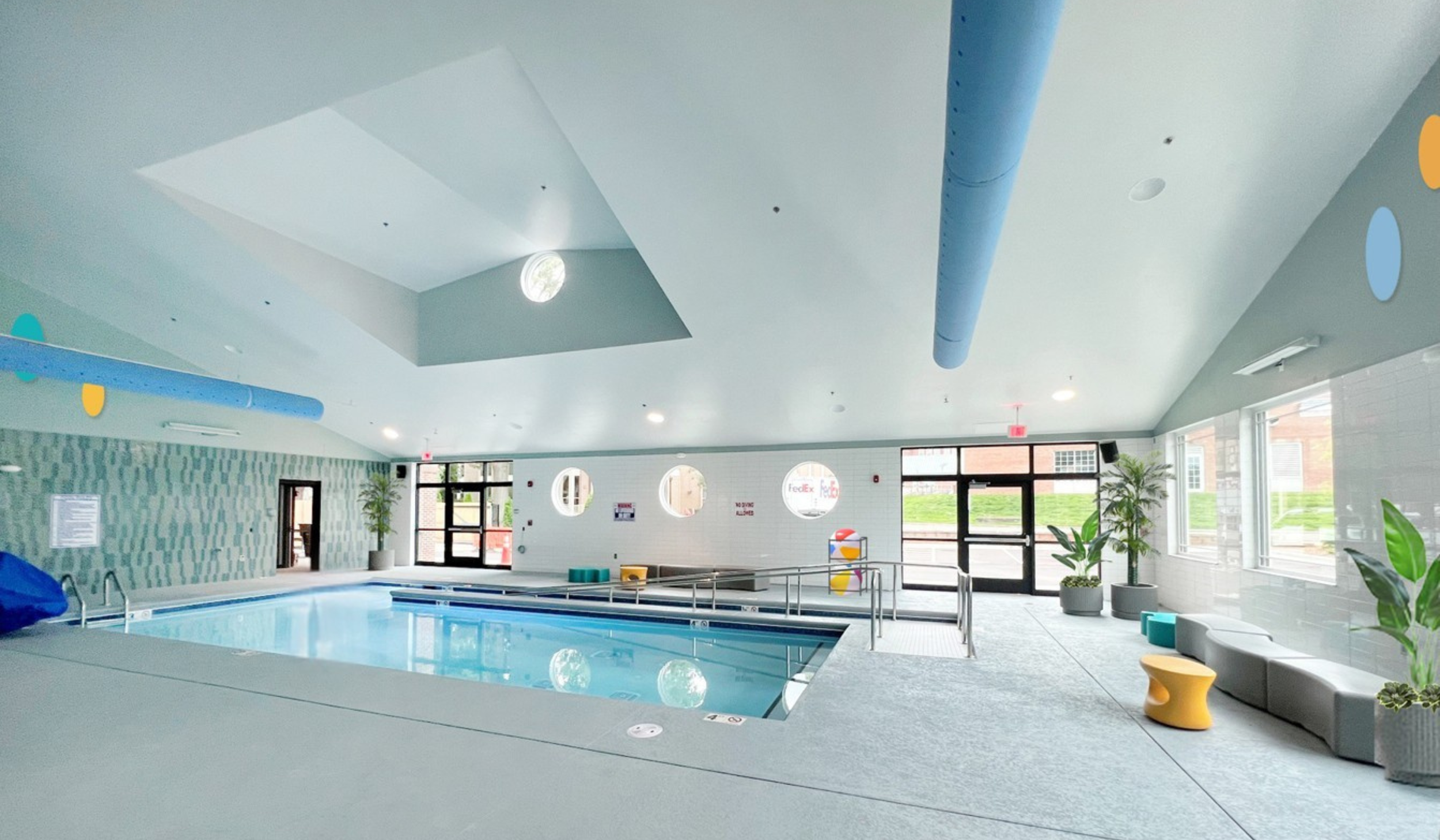 The accessible pool expands opportunities for recreation and freedom of movement while providing a safe environment designed specifically for Holy Angels residents.