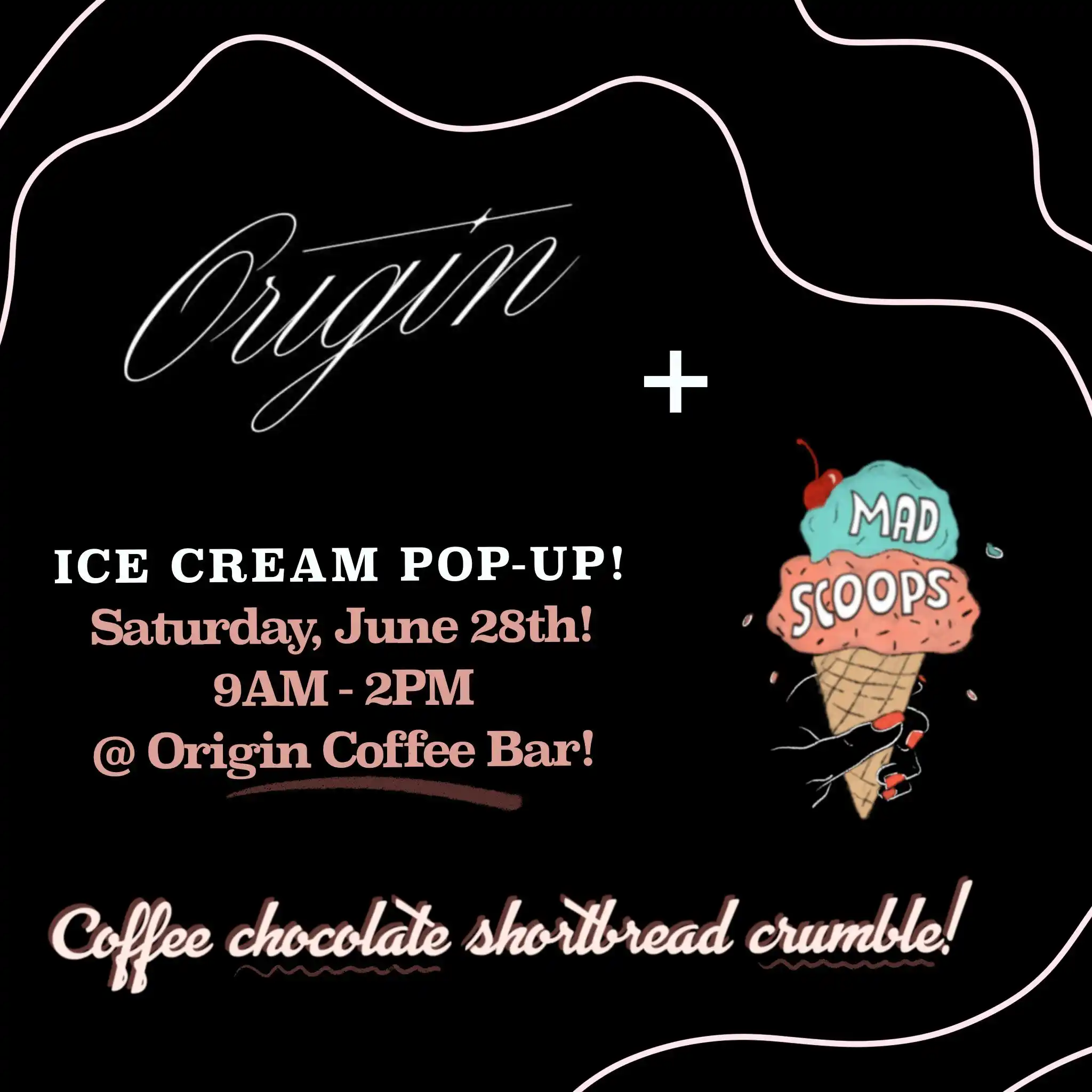 Mad Scoops + Origin Coffee!